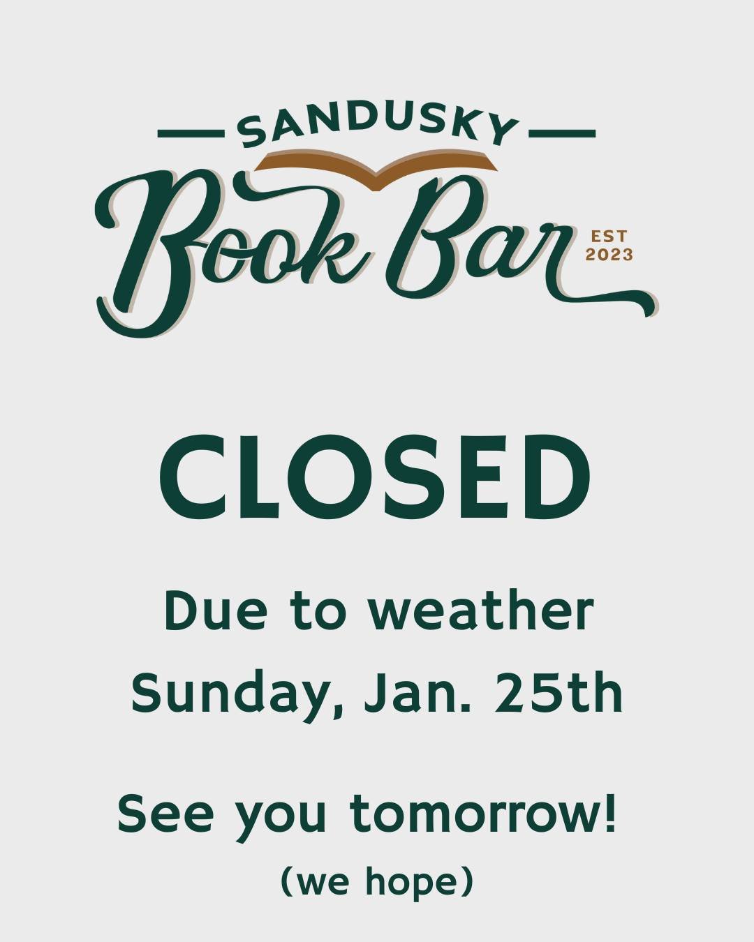 We&rsquo;re not even risking it today!! Stay warm &amp; safe everyone - we hope to see you tomorrow but keep an eye on our page in case the weather keeps up!