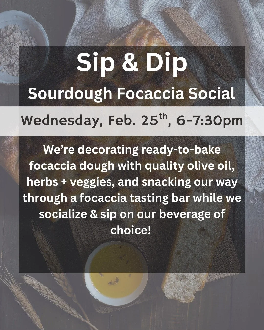 MONDAY is the last day to register for Wednesday's focaccia class with Allie from The Pink Loaf! Grab your tickets on our Facebook or website (www.sanduskybookbar.com)! 🥖☕
*
*
*
 #sanduskybookbar #smallbusinessowner #bar #coffee #bookstore #sandusky