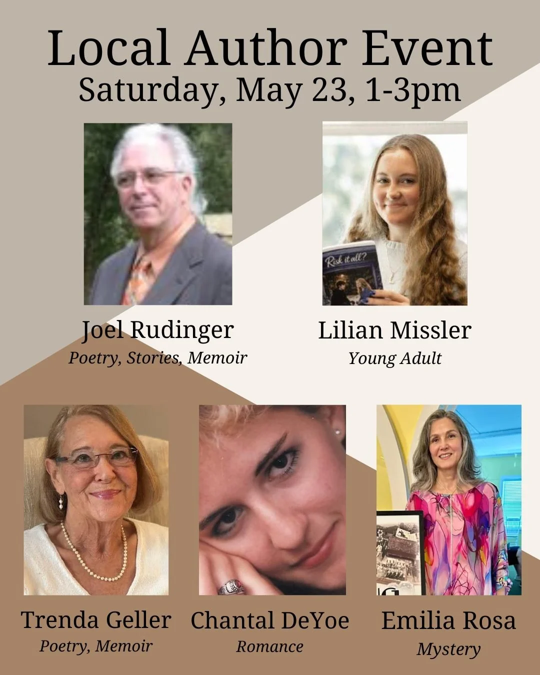 We've got FIVE local authors from various genres joining us THIS SATURDAY from 1-3pm at the Book Bar! They'll be selling their books and chatting with readers - come support local! 📖☕
*
*
*
 #sanduskybookbar #smallbusinessowner #bar #coffee #booksto