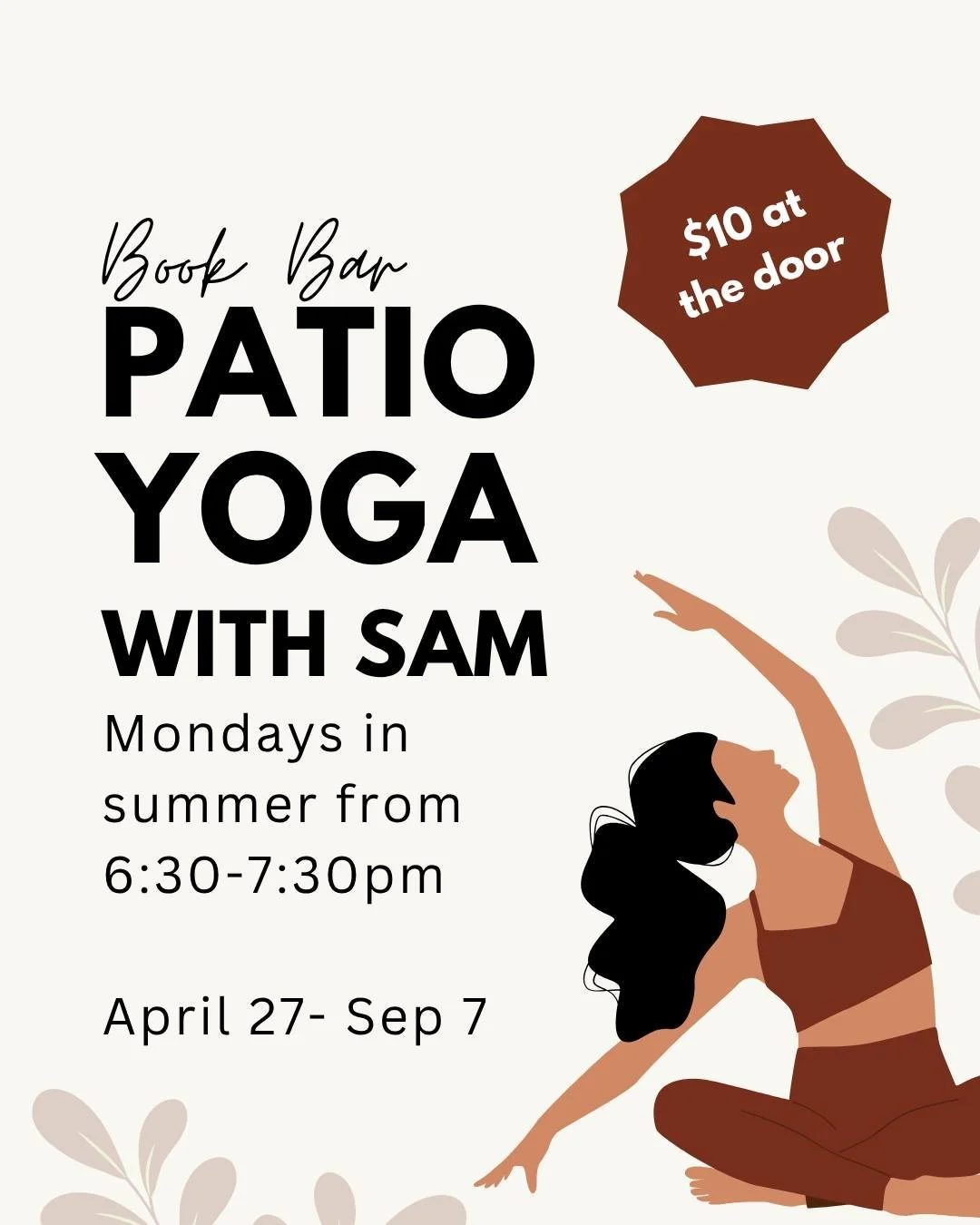 Our barista Sam leads Patio Yoga (weather permitting) every Monday from 6:30-7:30! It's $10 at the door - bring your own mat and come do some light, instructor-led yoga EVERY MONDAY for the whole summer! 🧘&zwj;♀️
*
*
*
 #sanduskybookbar #smallbusine