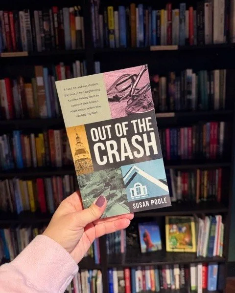 This week's local author spotlight is on Susan Poole, author of OUT OF THE CRASH! 📖
--
After a fatal hit-and-run devastates their close-knit community, author Caroline Beasley and high school senior Ethan Shawver find themselves at a crossroads as t