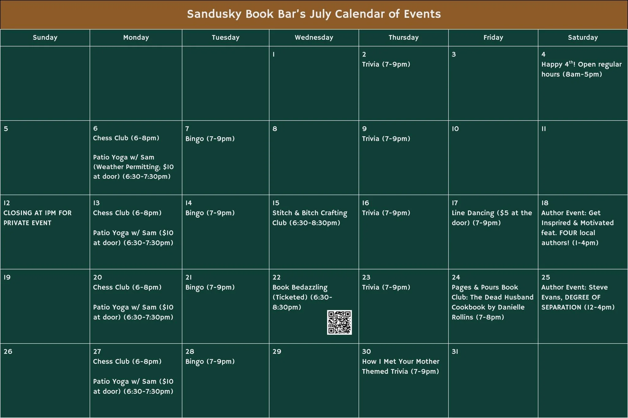 We're getting into the high heat of summer which is honestly the perfect time to come enjoy a little beverage, find a book, or try one of our events! 🥂📖

P.S. we are open REGULAR HOURS on the 4th of July! 🇺🇸
*
*
*
 #sanduskybookbar #smallbusiness