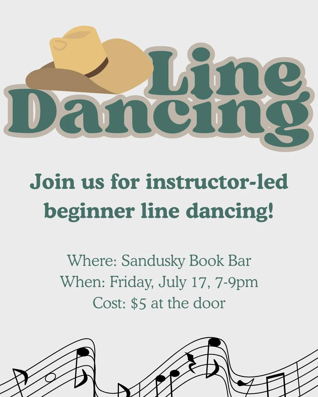 GRAB YOUR BOOTS Y'ALL, it's time for monthly line dancing with April Michel! It's $5 at the door - we'll see you there tonight at 7! 🤠🍻
*
*
*
 #sanduskybookbar #smallbusinessowner #bar #coffee #bookstore #sanduskyohio #coffeeshop #smallbusiness #mo