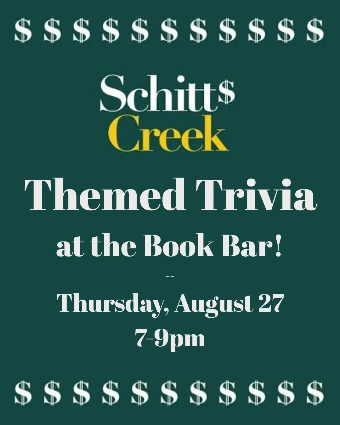 Wait, you WEREN'T planning on coming to Schitt's Creek themed trivia this Thursday at the Book Bar? EW, DAVID! 🙅&zwj;♀️

We'll see you there - as usual, seating is limited and first come, first served!
*
*
*
 #sanduskybookbar #smallbusinessowner #ba