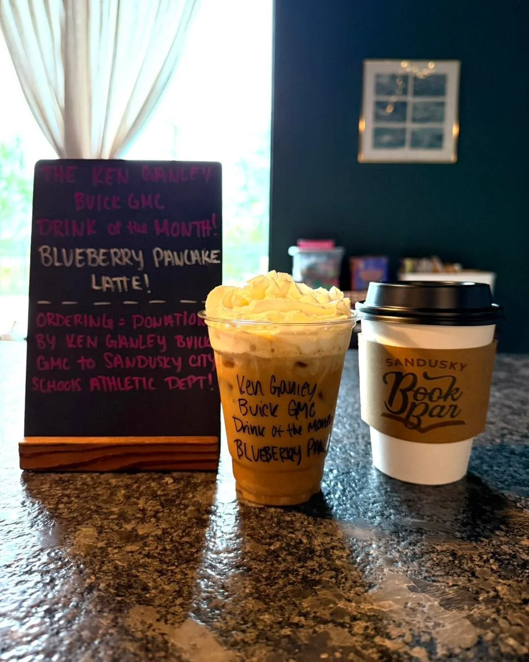 We&rsquo;re partnering with Ken Ganley Buick GMC for the month of October! For the whole month, if you buy our specialty Blueberry Pancakes latte, Ken Ganley will make a donation to the Sandusky City Schools Athletic Department! ☕️⛹️&zwj;♀️
&bull;
&b