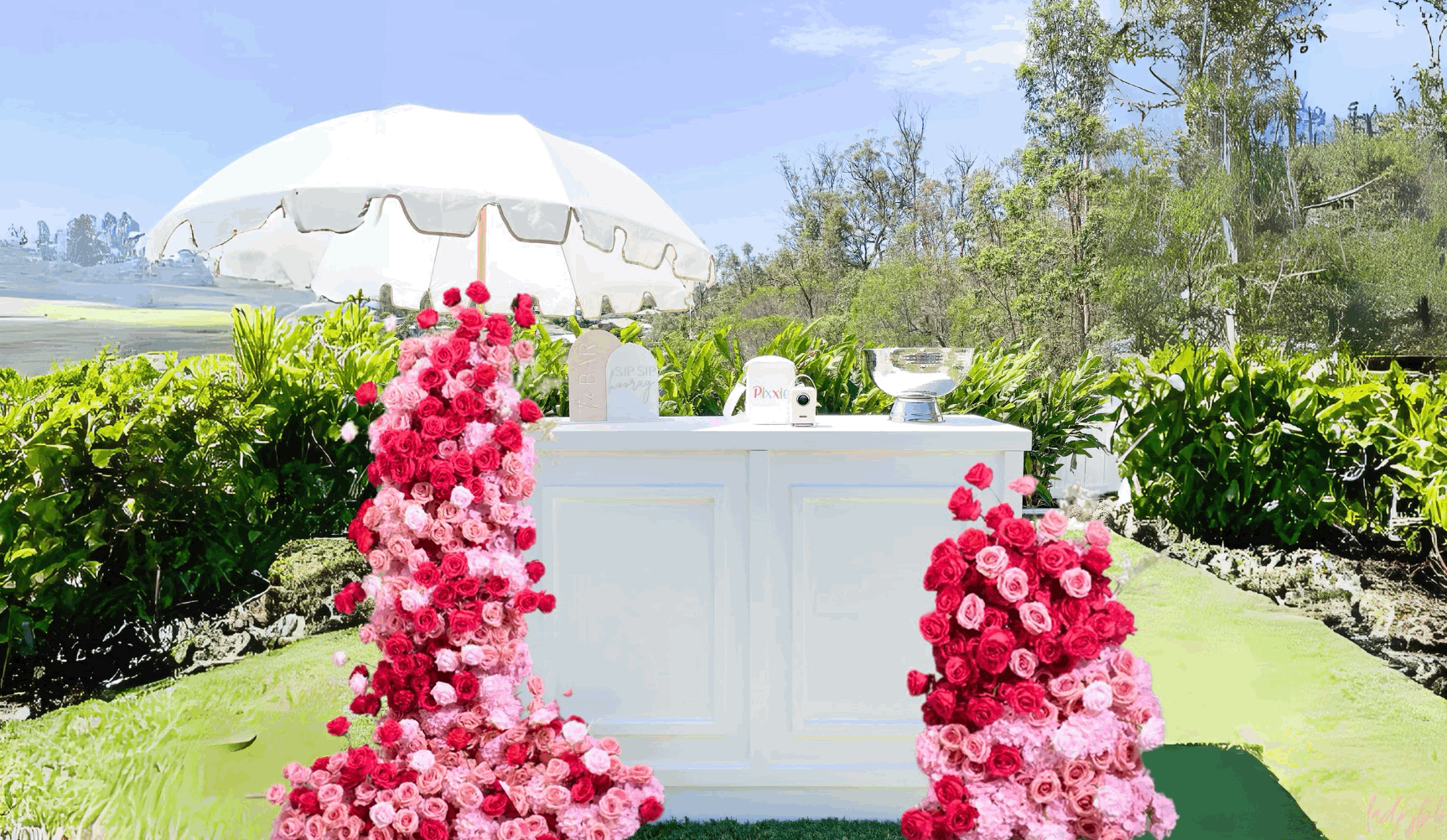Pink Faux Floral Arbour