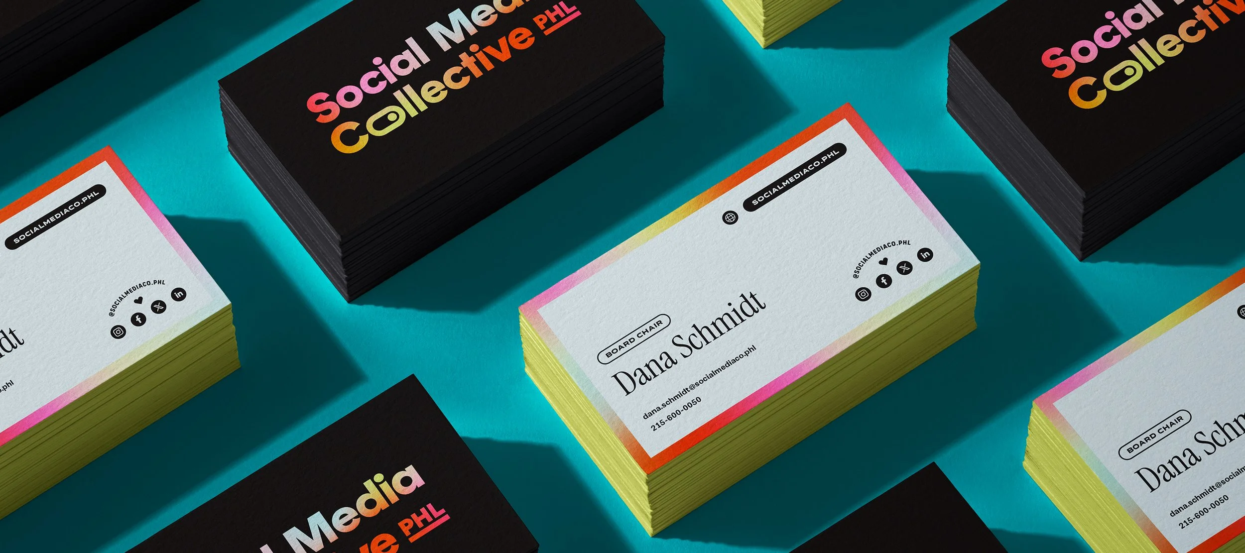 Social Media Collective PHL business cards.