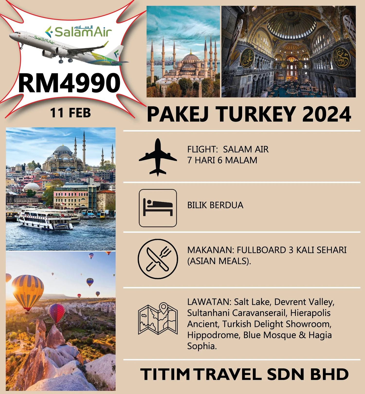 TURKEY 2024 RM 4990 — TITIM TRAVEL