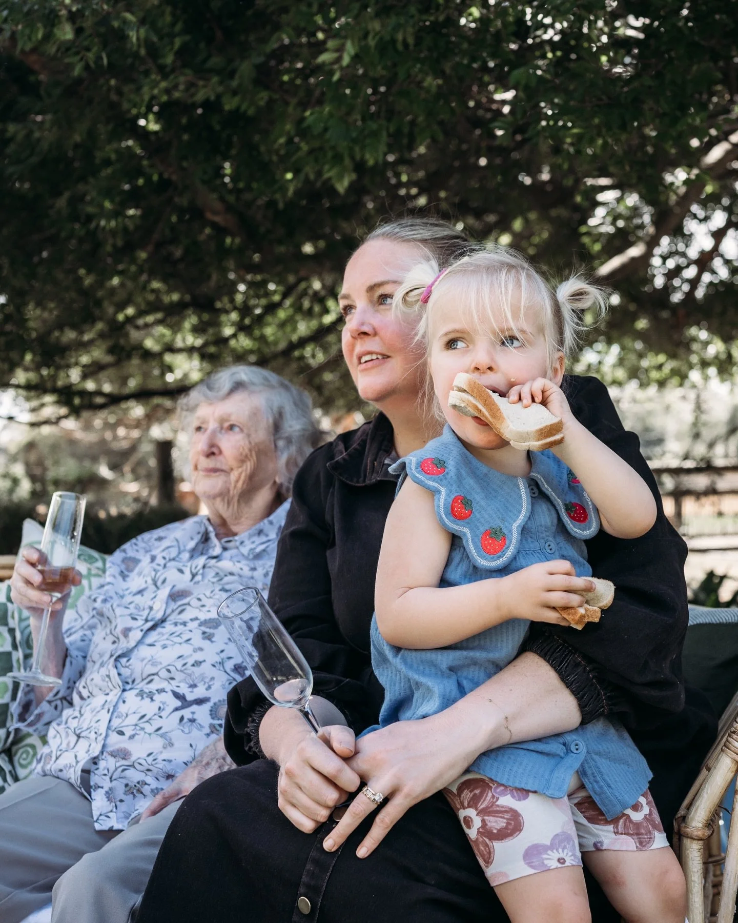 Three generations, champagne, and someone&rsquo;s Vegemite sanga. Perfection.