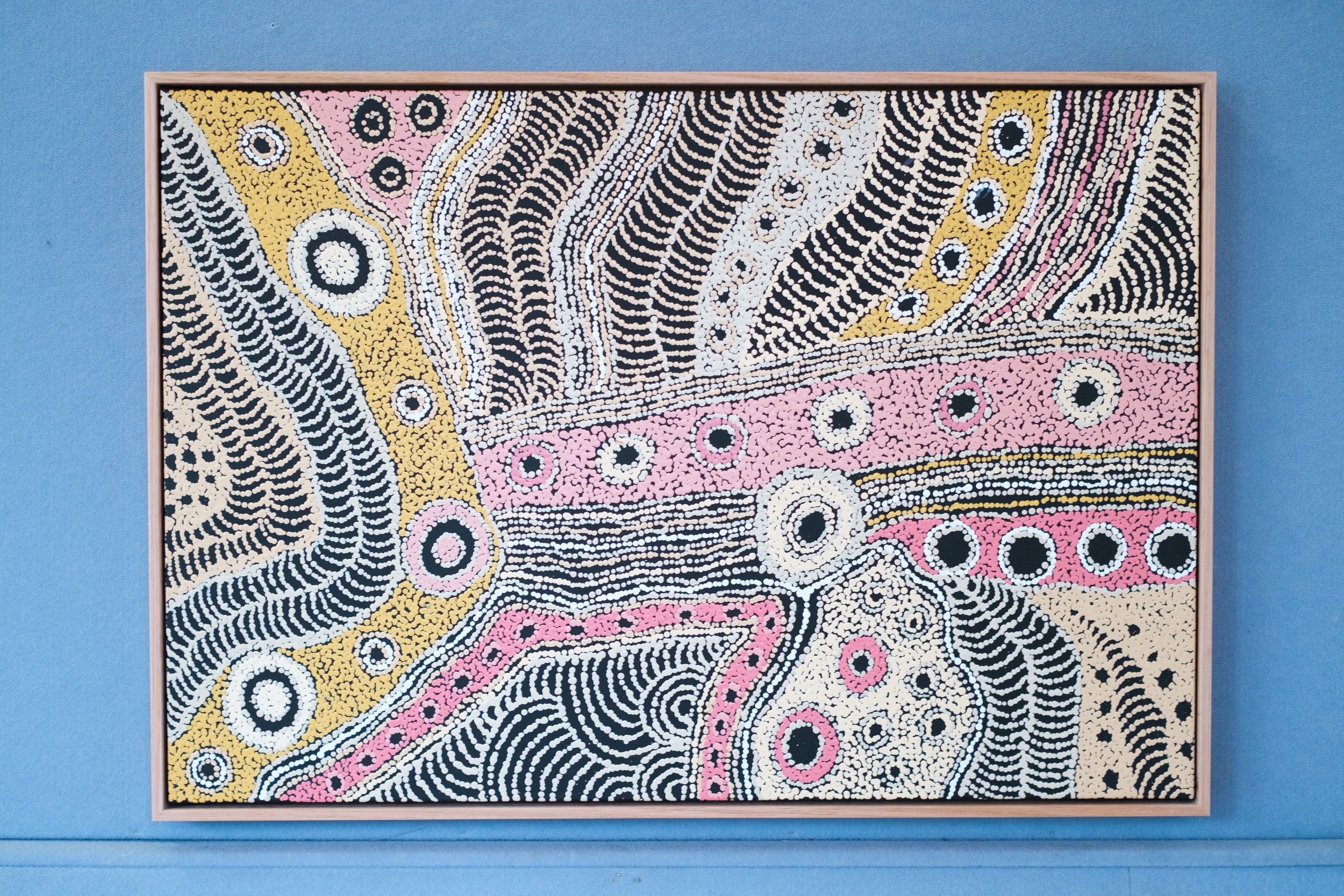 Stretched Aboriginal Canvas with Victorian Ash Gap Frame
