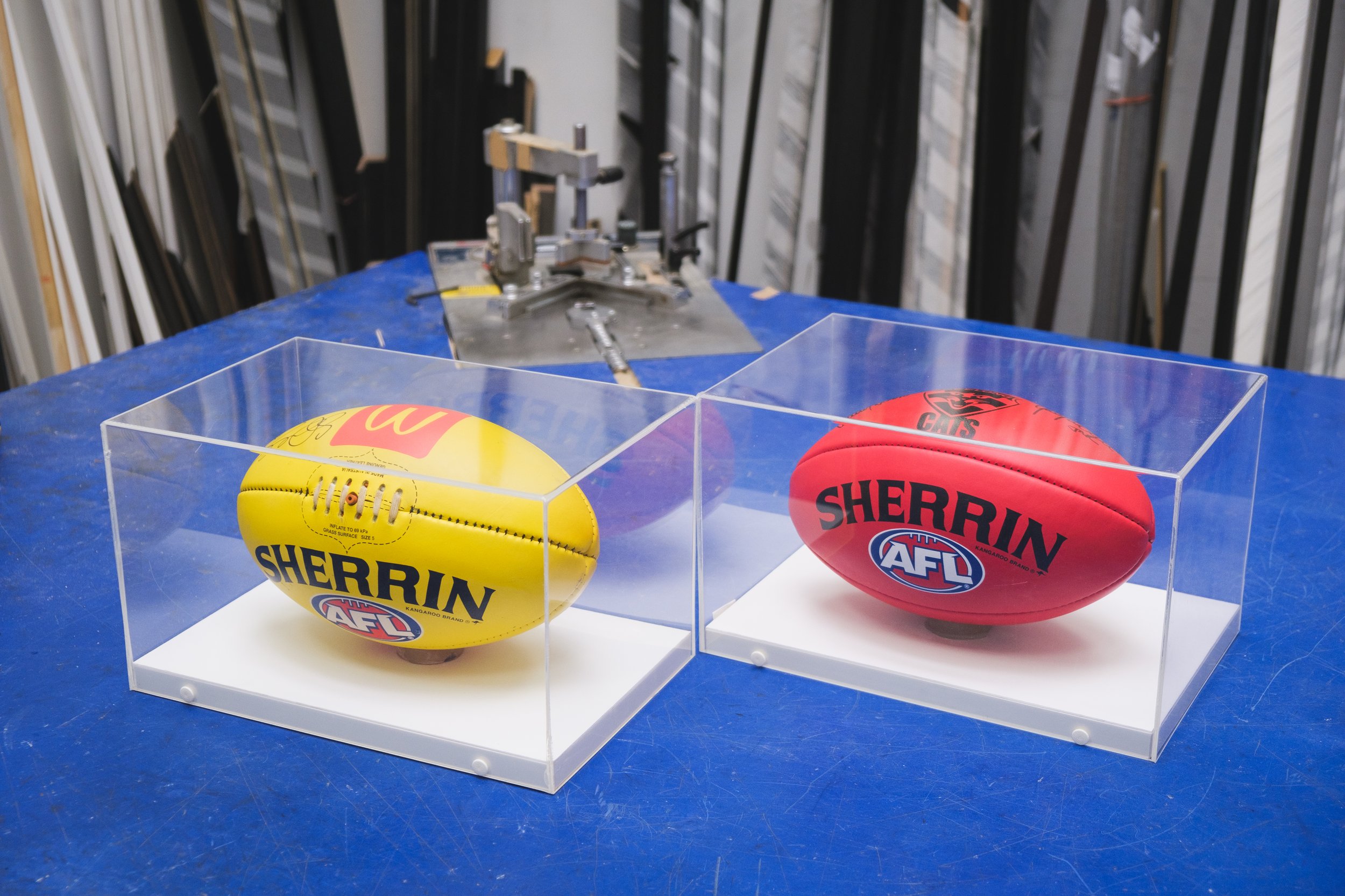 AFL Footballs in Perspex Boxes