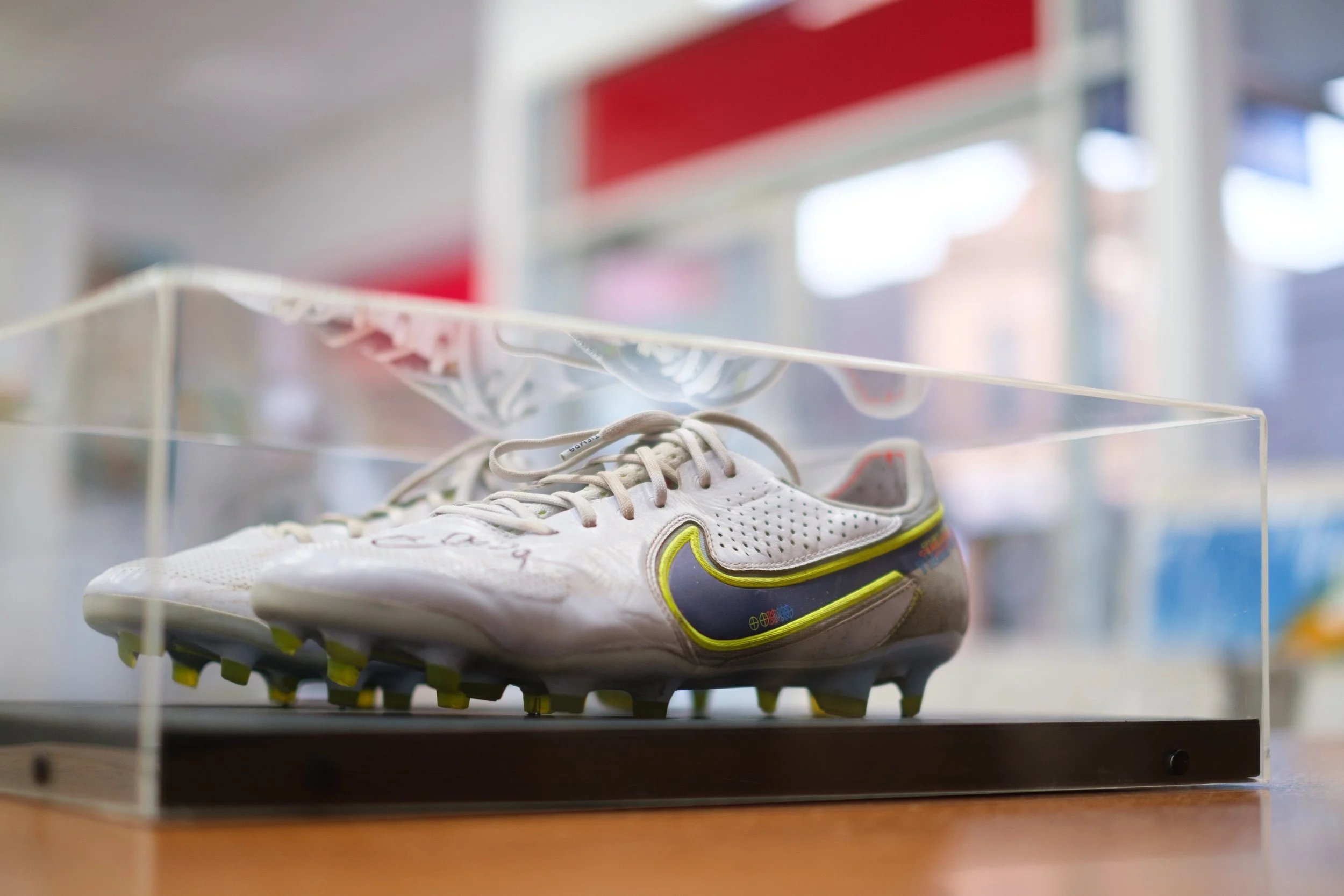 Soccer Shoes in Perspex Box