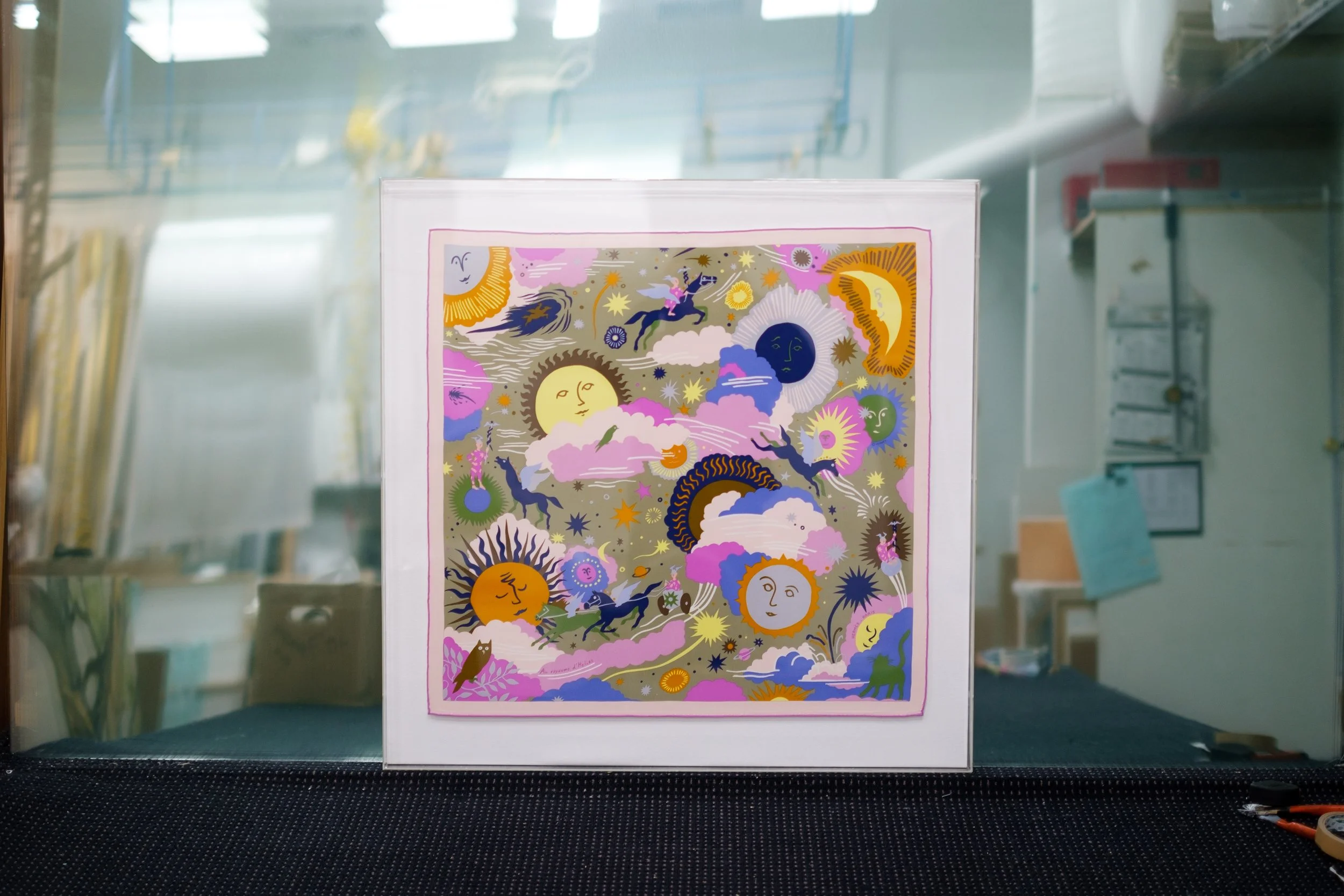 Tea Towel in Perspex Box