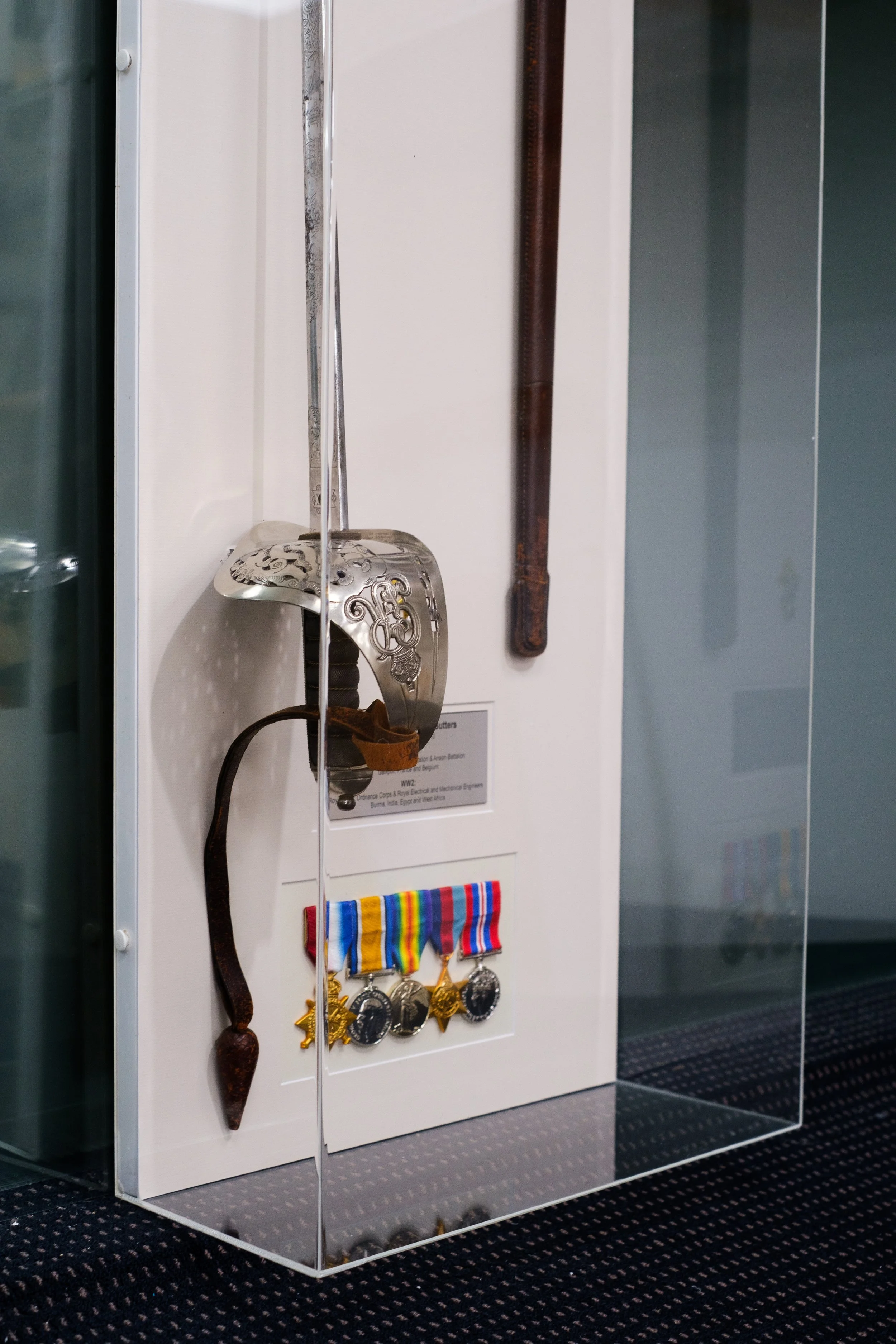 Sword and Medals in Commemorative Perspex Art Box