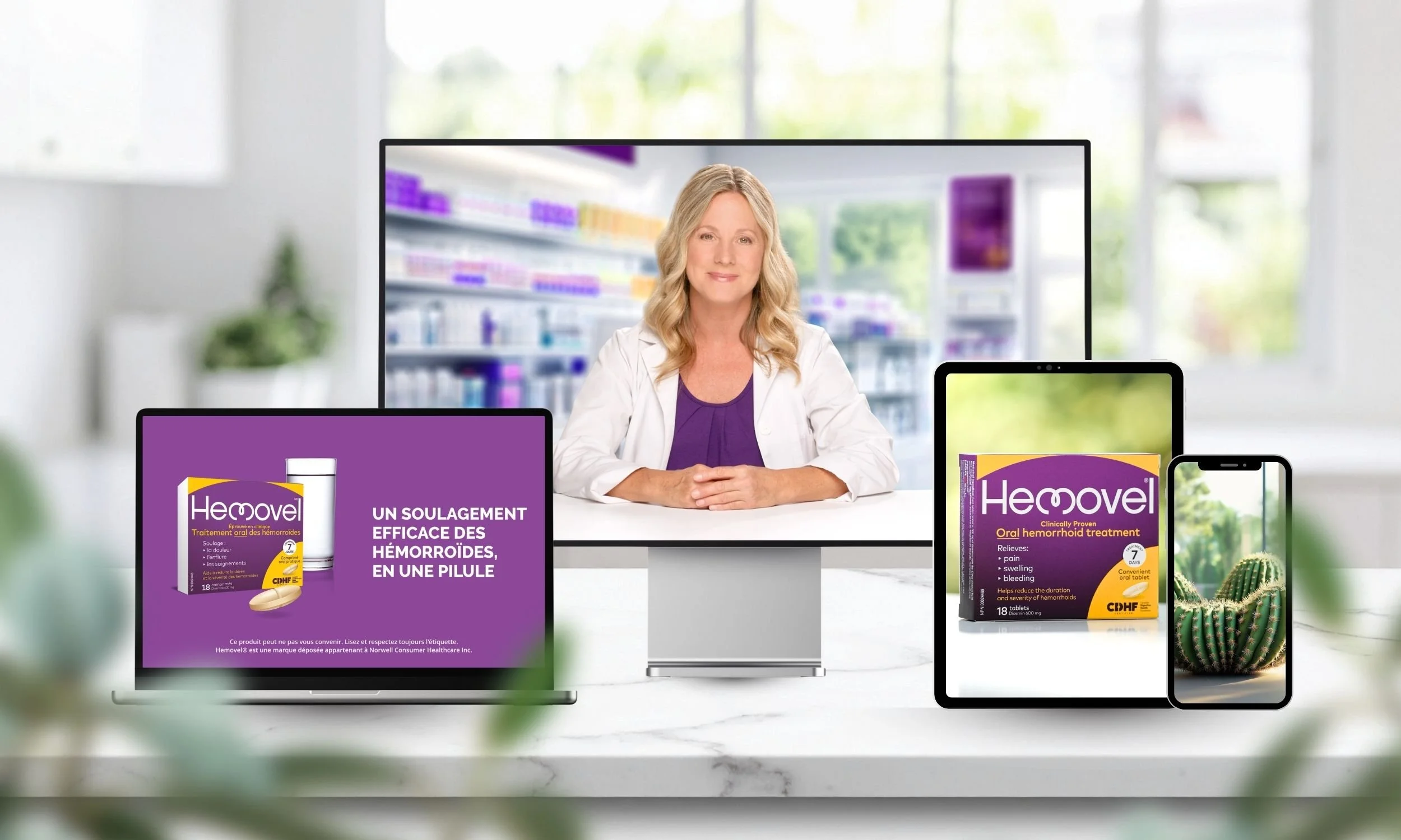 Digital Mockup of Hemovel Video Campaign with Sherry Torkos