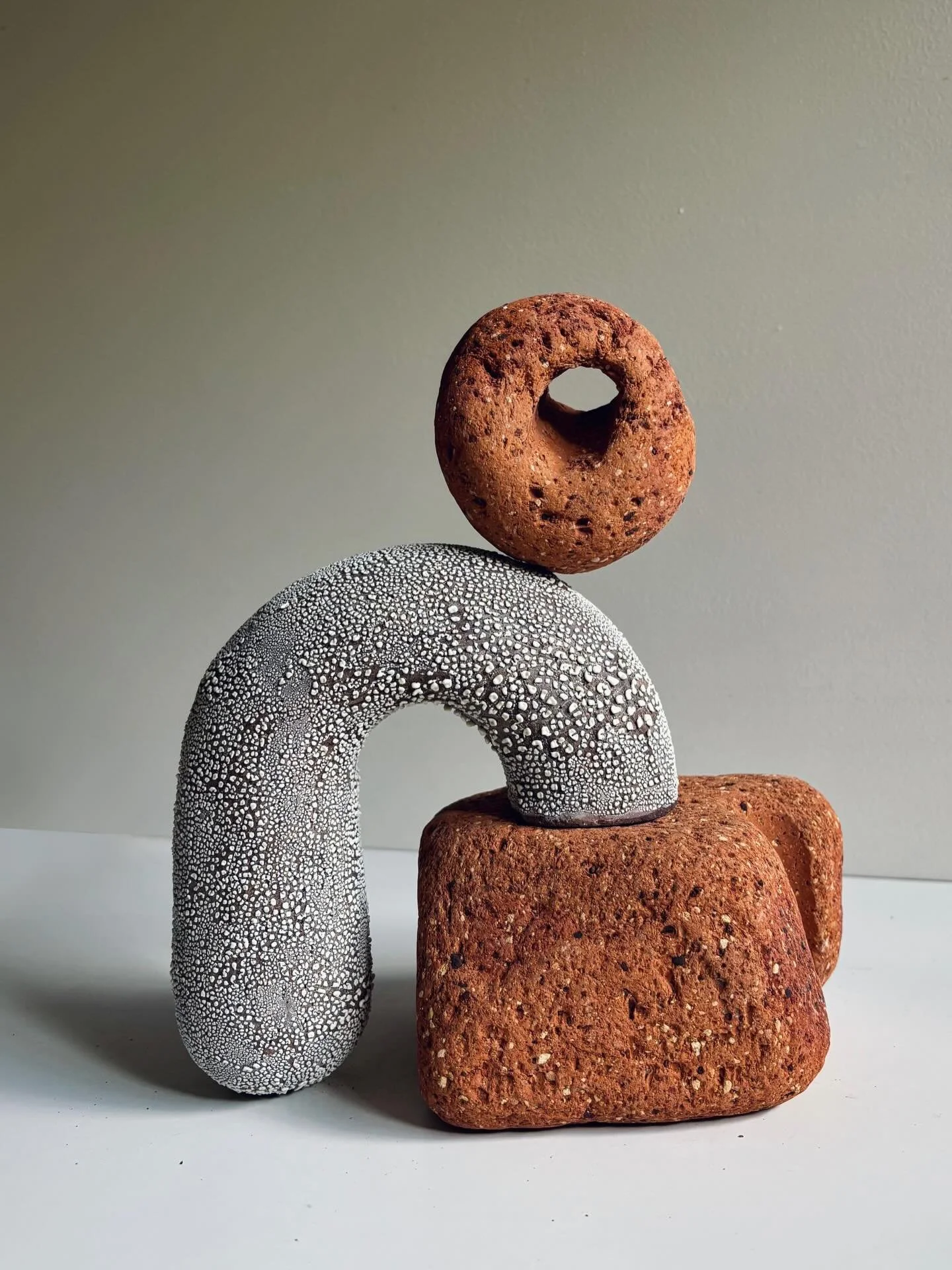 Barnacle Sentinel. Found sea tumbled bricks and stoneware. On view from Wednesday 15 April at @sabbiagallery