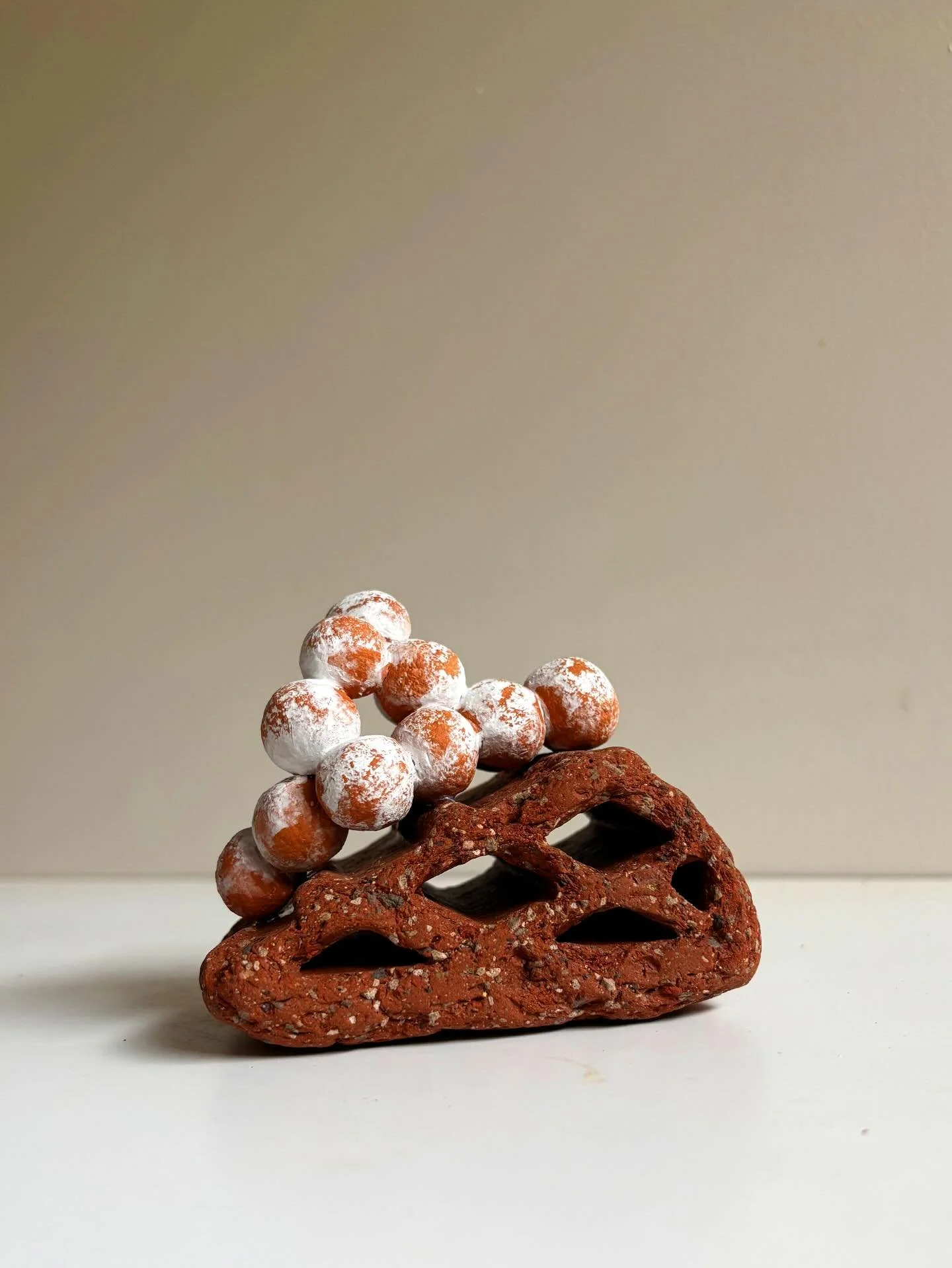 Brine Beacon comprises of a brick fragment that may have been used for ventilation in the old homes in the area. Because people used coal to heat their rooms and stoves, fresh air was needed. 
This work is part of my exhibition, Suburban Squall at @s