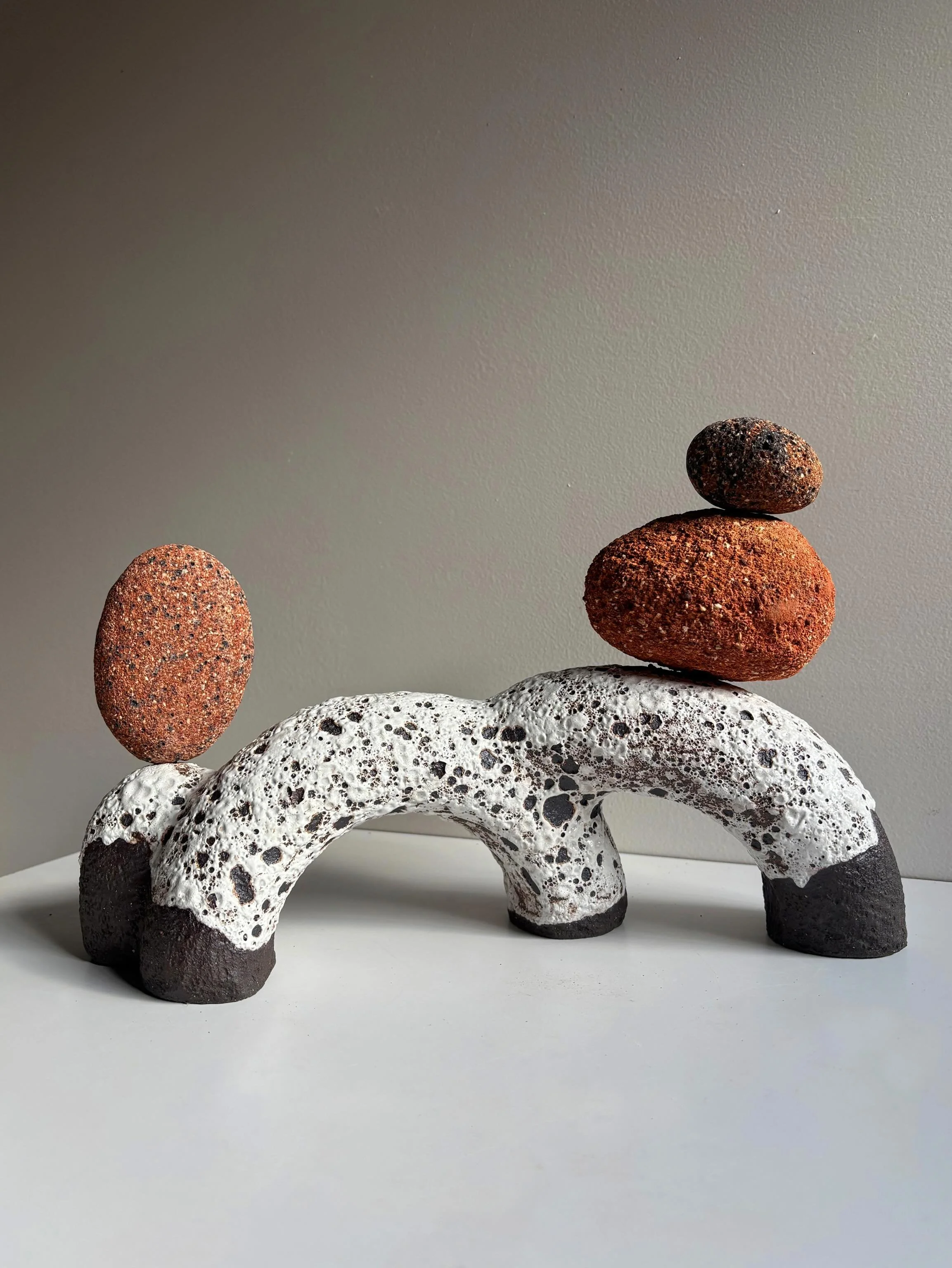 Sea Spray Sentinel takes inspiration from the churning sea water, the tides and the discarded bricks tossed around to lose their sharp edges.

#australianceramics #contemporaryart #contemporaryceramics #australianartist #chrystielongworth