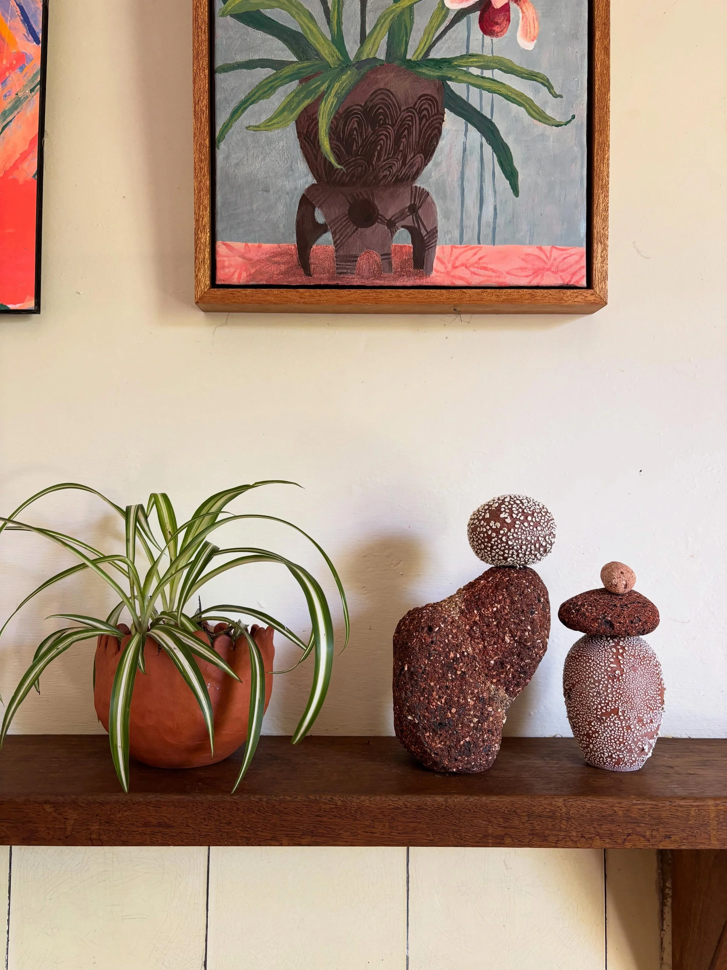 Before my recent exhibition I had a play with a few of the works in my house, it&rsquo;s nice to see how they might work in a home.

PS - do you like the pendant I made for our bathroom in the second picture?