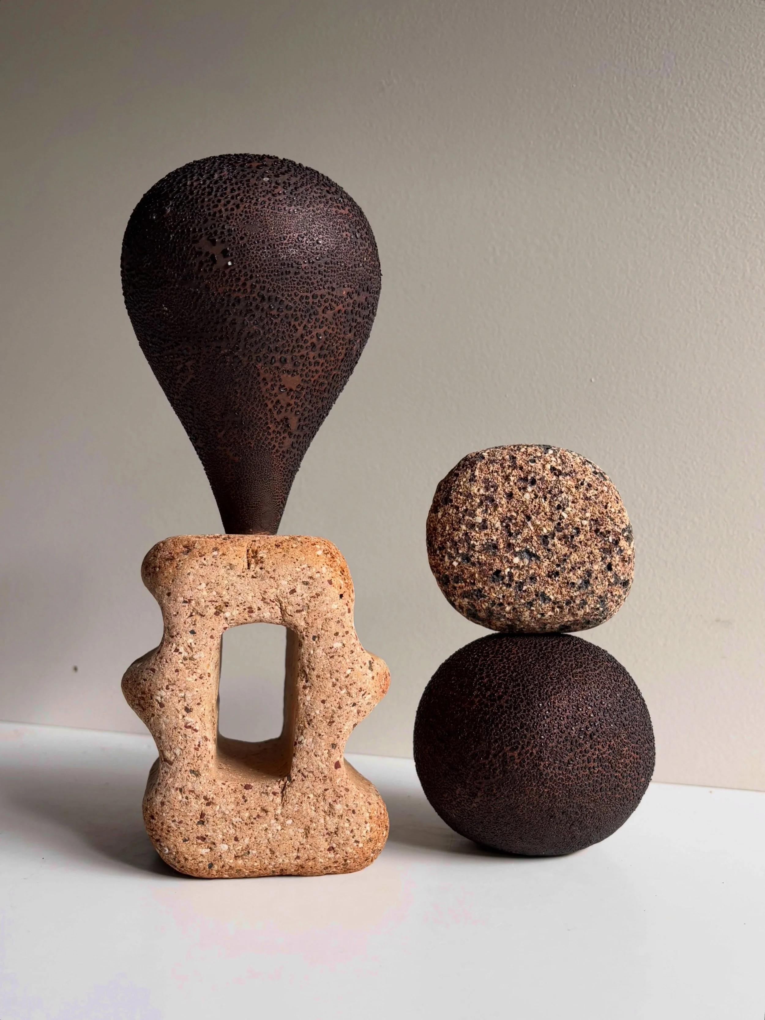 Escarpment Sentinel &amp; Promontory Beacon now available @boomgallery as part of my Sediment Stories exhibition 

#australianceramics #ceramicsaustralia #australianartist #chrystielongworth