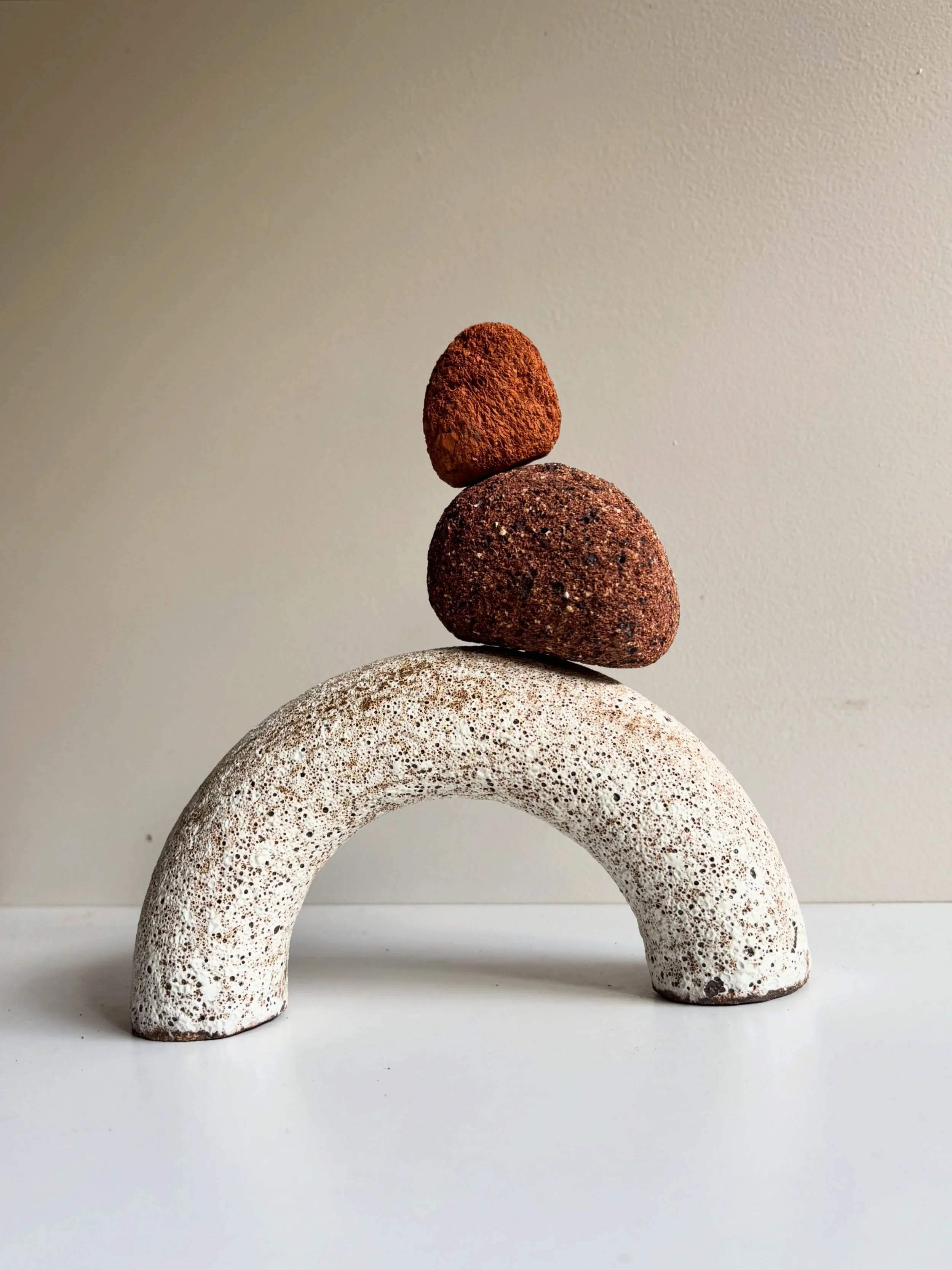 And finally, the last work in &lsquo;Sediment Stories&rsquo;, this sculpture was a bridge between the previous exhibition &lsquo;Suburban Squall&rsquo;.

Called &lsquo;Clifftop Sentinel&rsquo; I was thinking about those houses perched dangerously clo