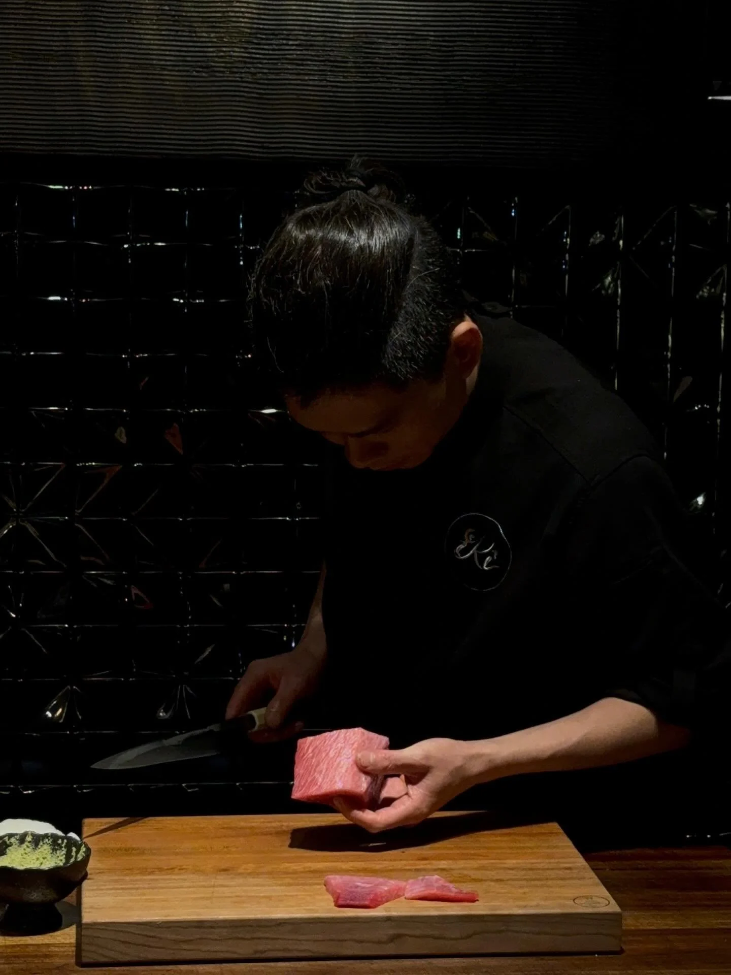 The wild caught Bluefin is so delicious and rare. Chef Li prepares it in two different ways. A little dry age and also serve fresh. Experience this amazing spectrum of flavors.
