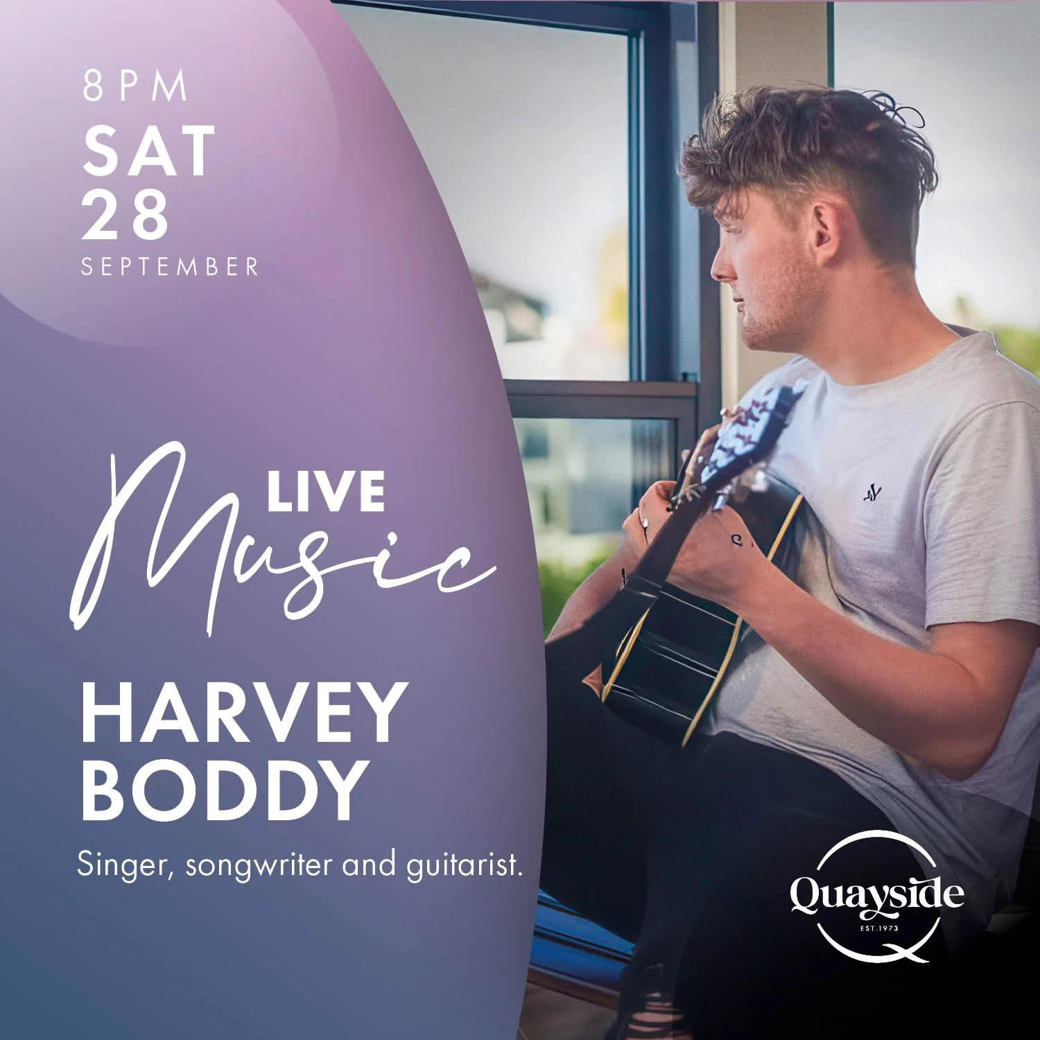 Harvey Boddy - Saturday, 28 September 2024 - 8 pm