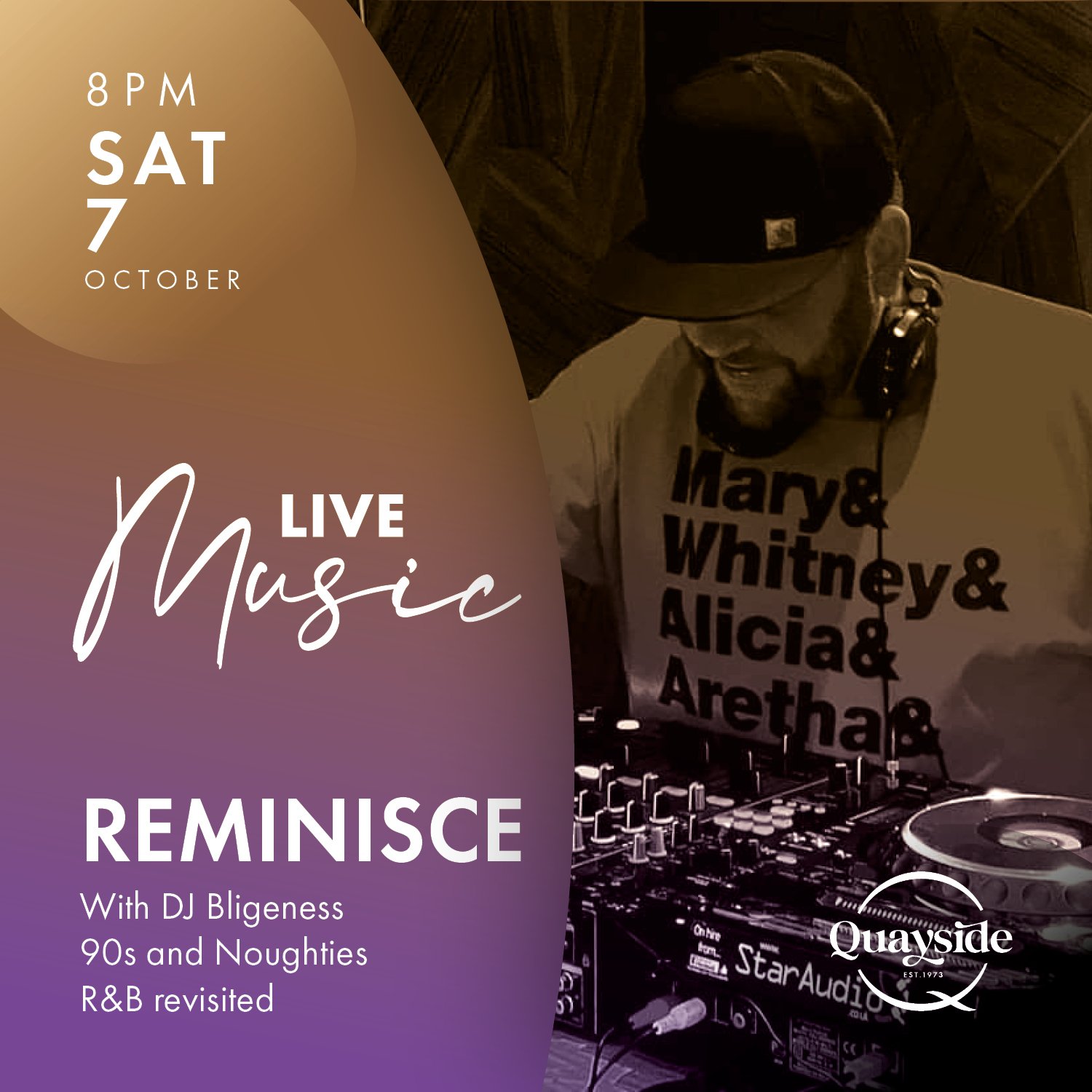 REMINISCE - Friday, 7 October 2023 - 8 pm