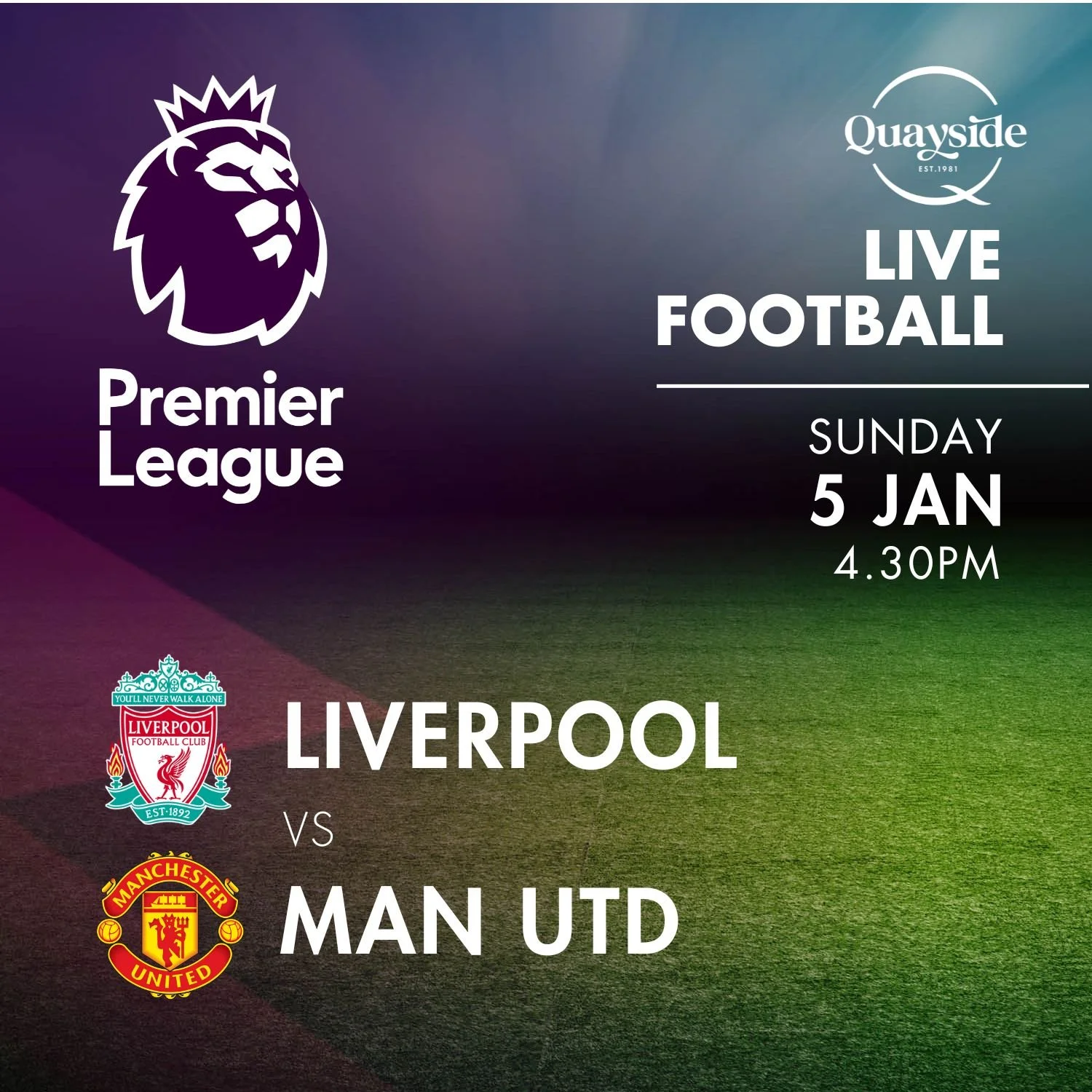 Liverpool vs Man Utd, 5th January 2025 — Quayside