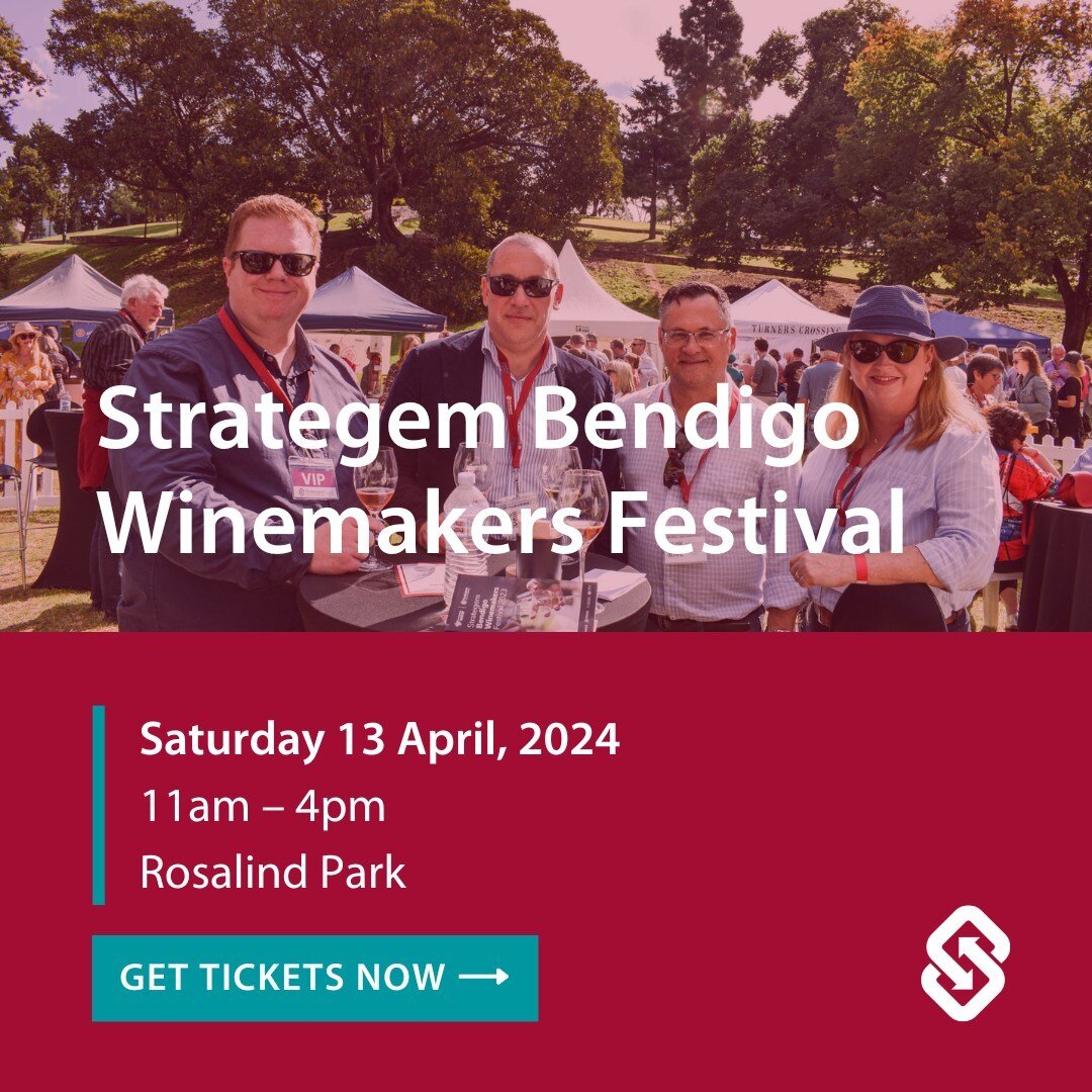 Have you got your Strategem Bendigo Winemakers Festival tickets yet?⁠
⁠
Join us for a beautiful day in Rosalind Park and celebrate our region&rsquo;s exceptional wines, the people who make them and another successful vintage.⁠
⁠
🍷🌳 Don&rsquo;t forg