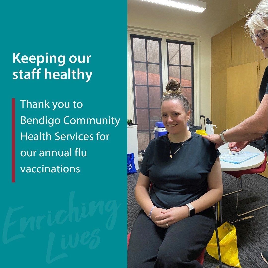 Keeping our staff healthy this winter.⁠
⁠
Providing our staff with the opportunity to have their annual flu vaccination through work is an important step in supporting the health and wellness of our people.⁠
⁠
Thank you to Bendigo Community Health Se