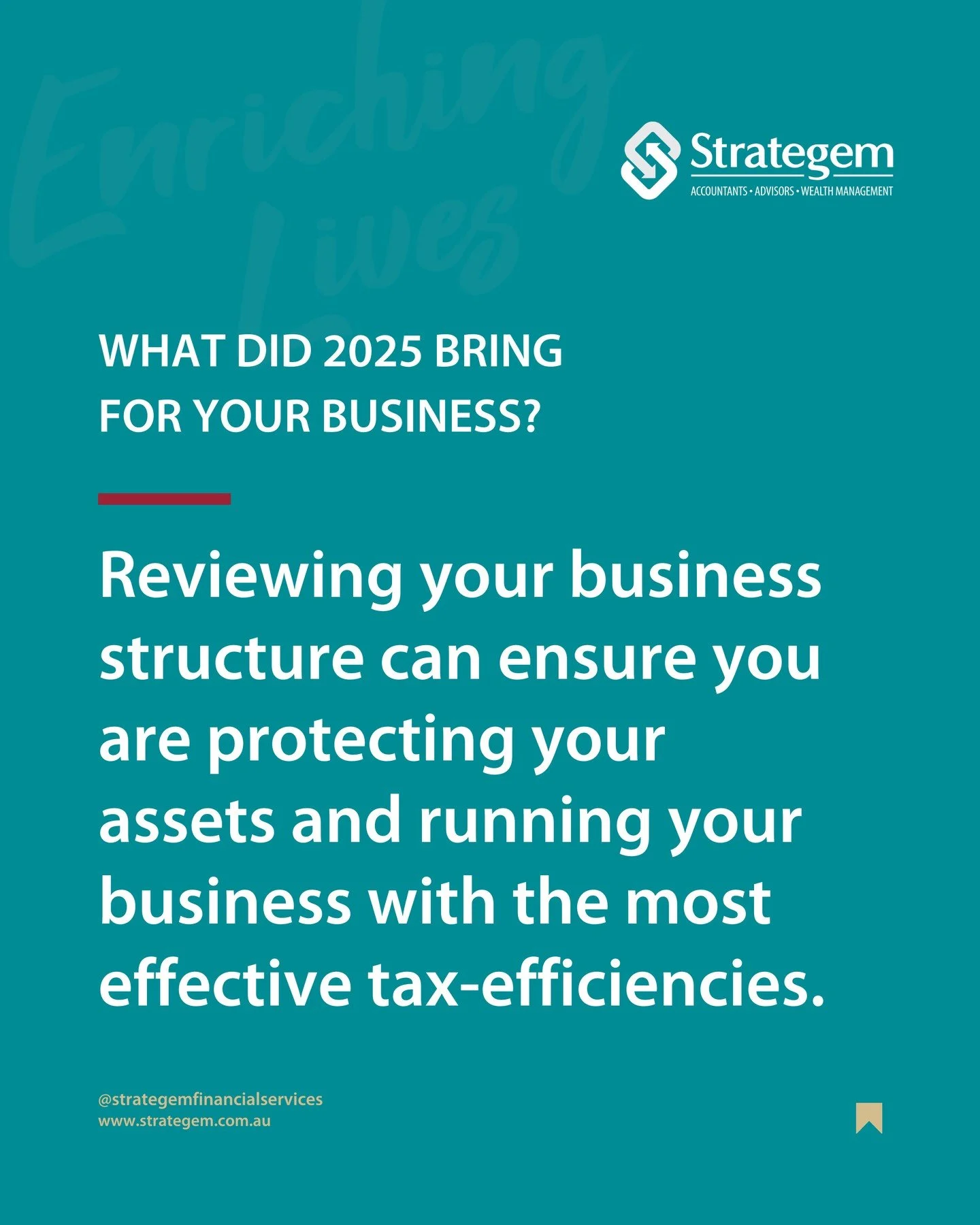 What did 2025 bring for your business? Expanded your team? Increased your profits? Added new services? If your business achieved growth in 2025, it&rsquo;s important to review your business structure to make sure it is growing with you.⁠
⁠
Reviewing 