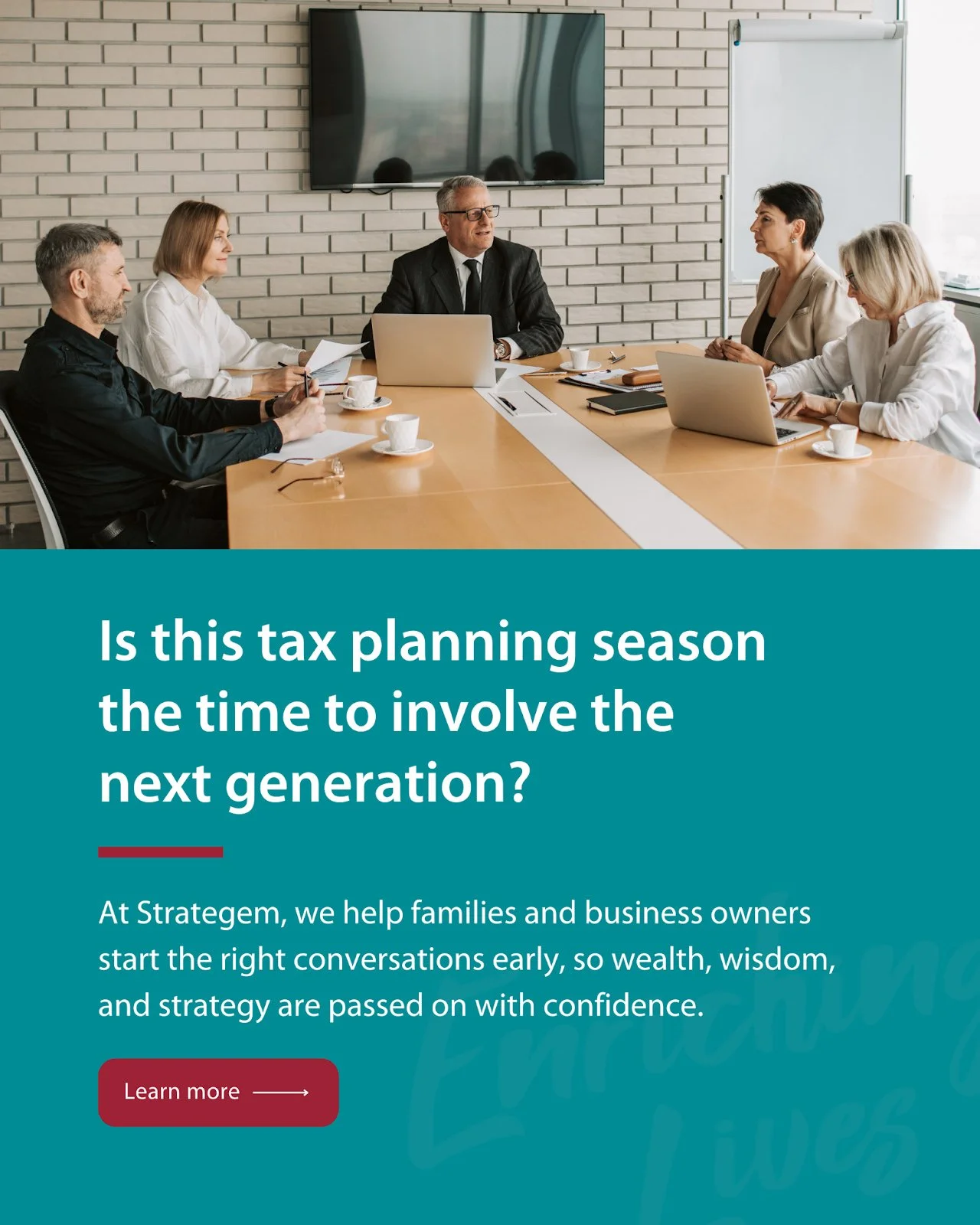 Is this tax planning season the time to involve the next generation? 🤔⁠
⁠
Business succession and intergenerational wealth aren&rsquo;t just about passing on assets,  they&rsquo;re about sharing knowledge, building financial confidence, and working 