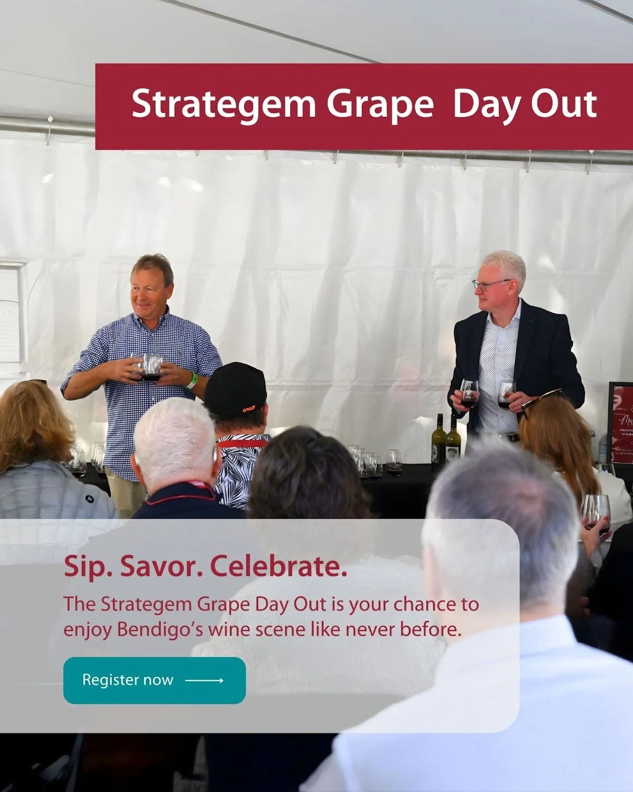 Sip. Savor. Celebrate. 🍇✨⁠
The Strategem Grape Day Out is your chance to enjoy Bendigo&rsquo;s wine scene like never before.⁠
⁠
Taste local wines 🍷⁠
Meet passionate winemakers 👩&zwj;🌾⁠
Enjoy a day out with friends⁠
⁠
🗓️ Saturday 2 May⁠
🎟️ Ticke