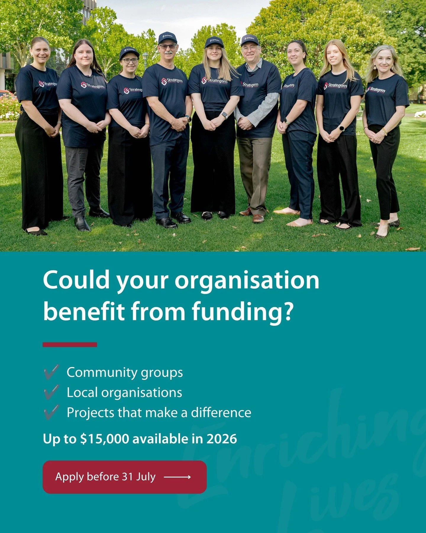 Every great community starts with people making a difference.⁠
⁠
That's why the Strategem Community Foundation is once again providing up to $15,000 in grants to help support local community organisations and groups.⁠
⁠
Whether you're planning a new 