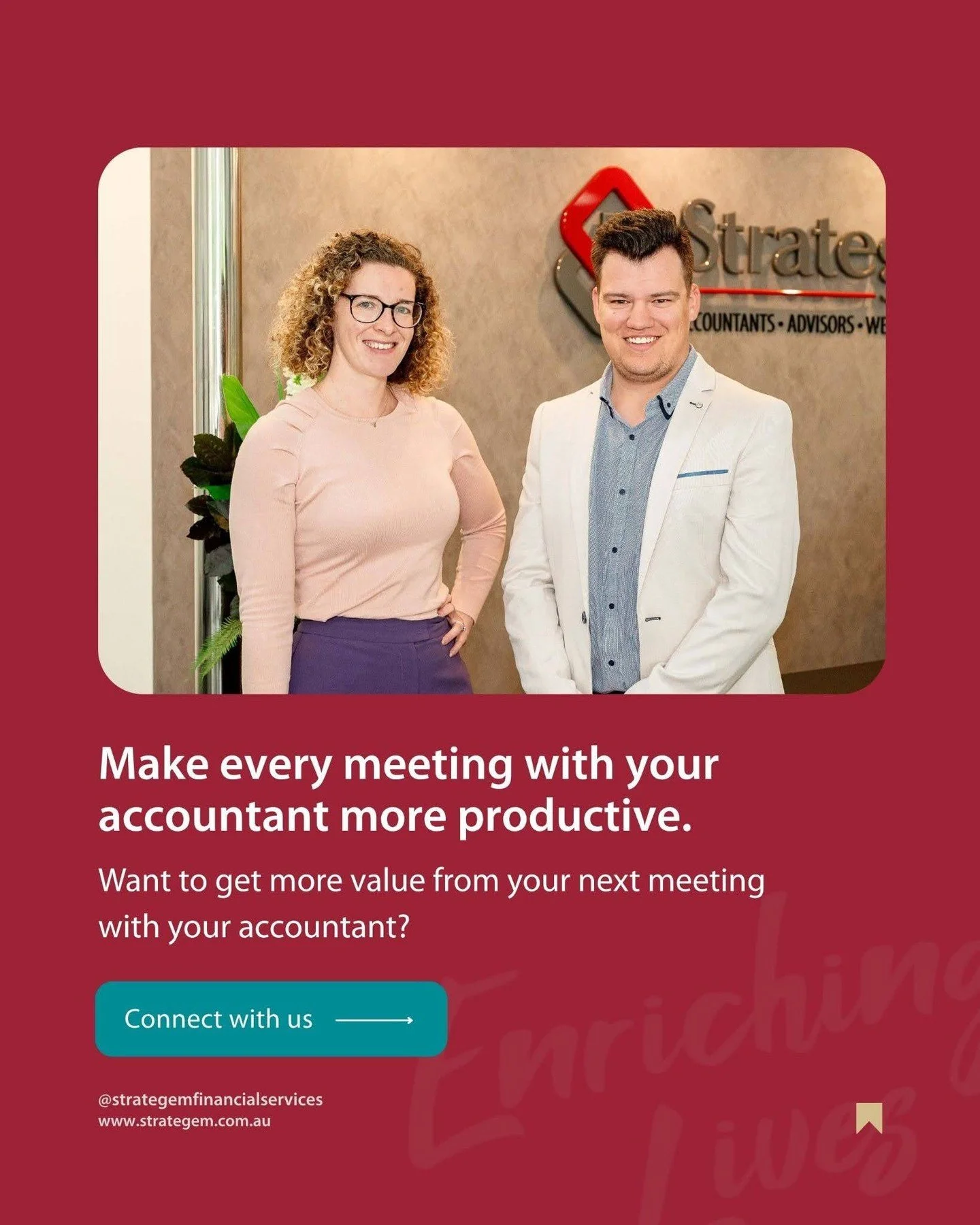 Want to get more value from your next meeting with your accountant?⁠
⁠
Our free Business to Accountant: One-Page Conversation Checklist helps you organise your thoughts, identify key discussion points, and ensure you're asking the questions that matt