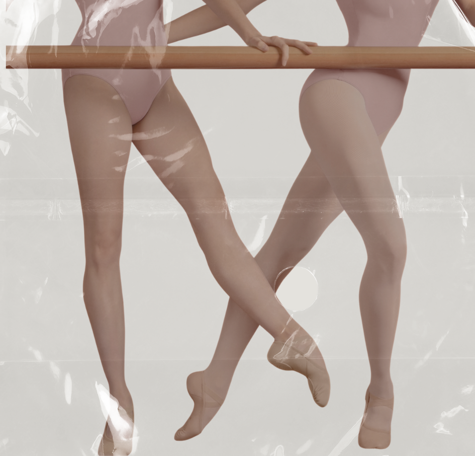 Close-up of a red Royal Ballet & Opera flag with a crest and white text.