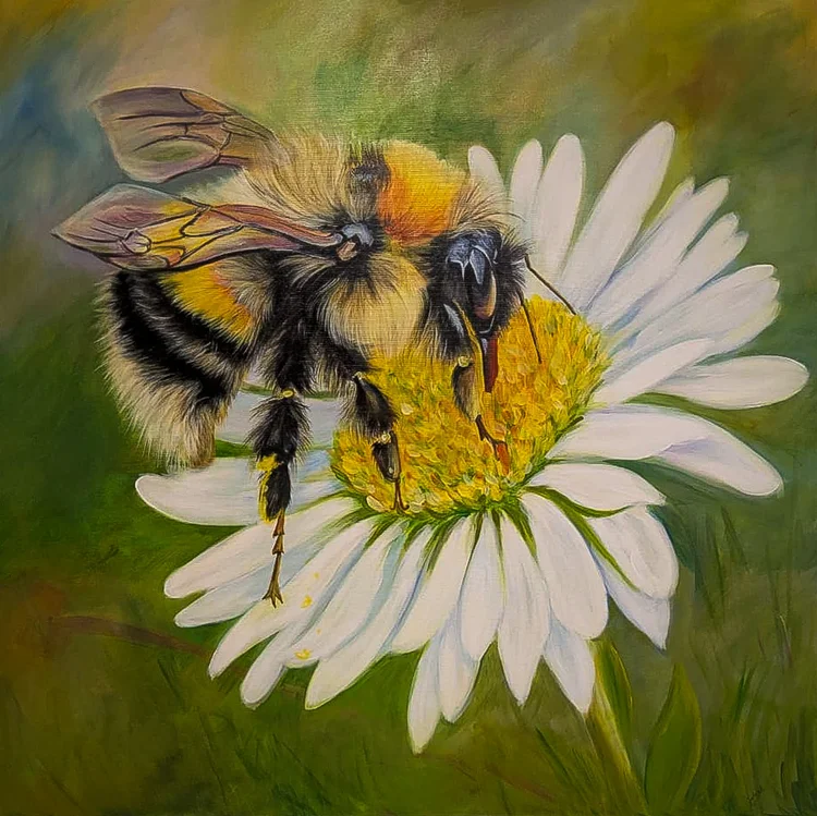 Biene auf weißer Blüte