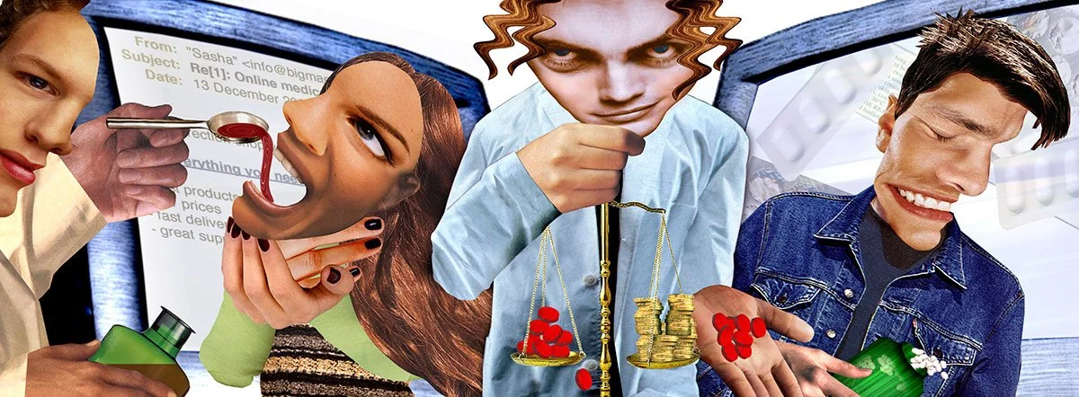 Magazine Illustration. Online Medication, .Net Magazine