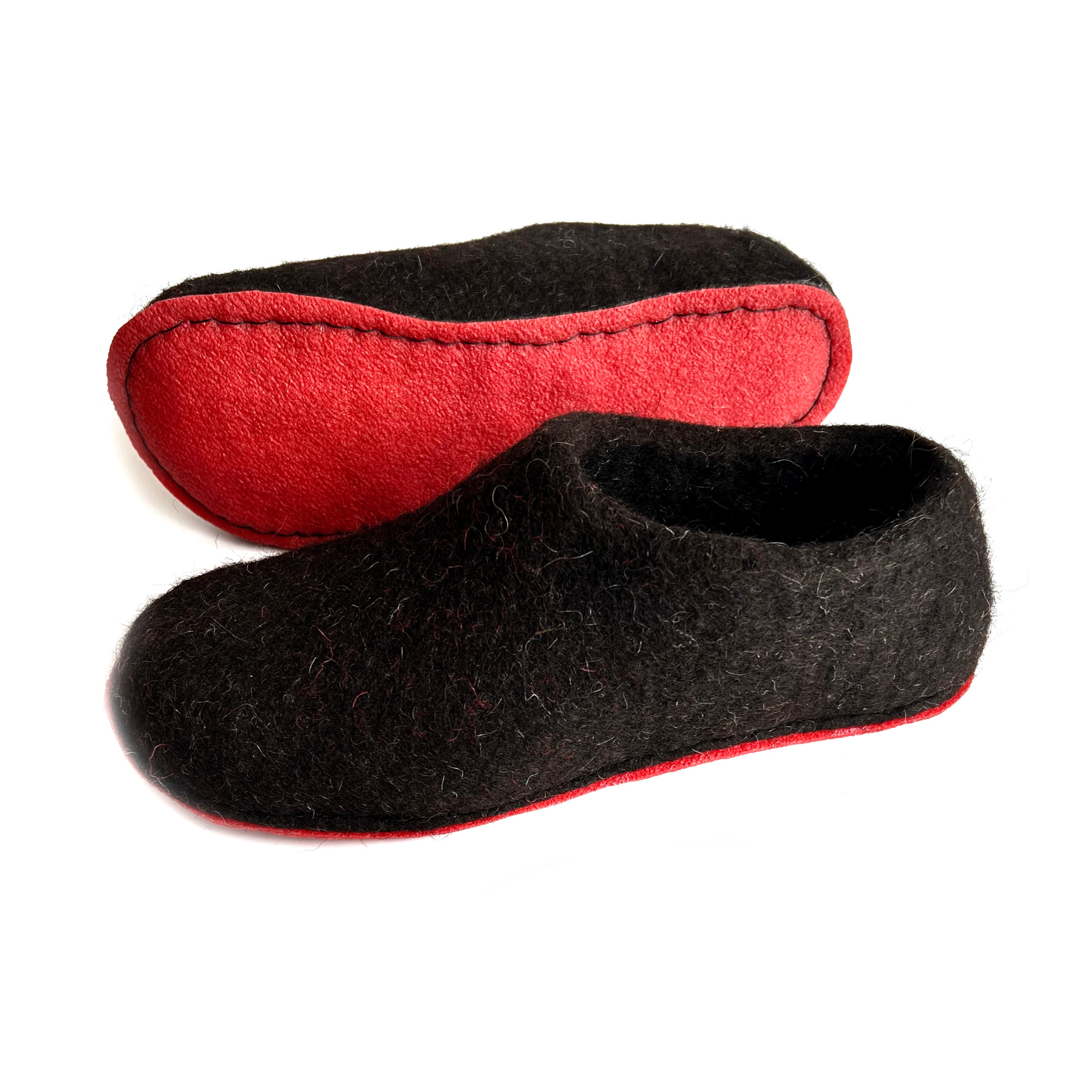 Minimalist Black Eco Wool Slippers Biodegradable Amazonian Rubber Soles.png