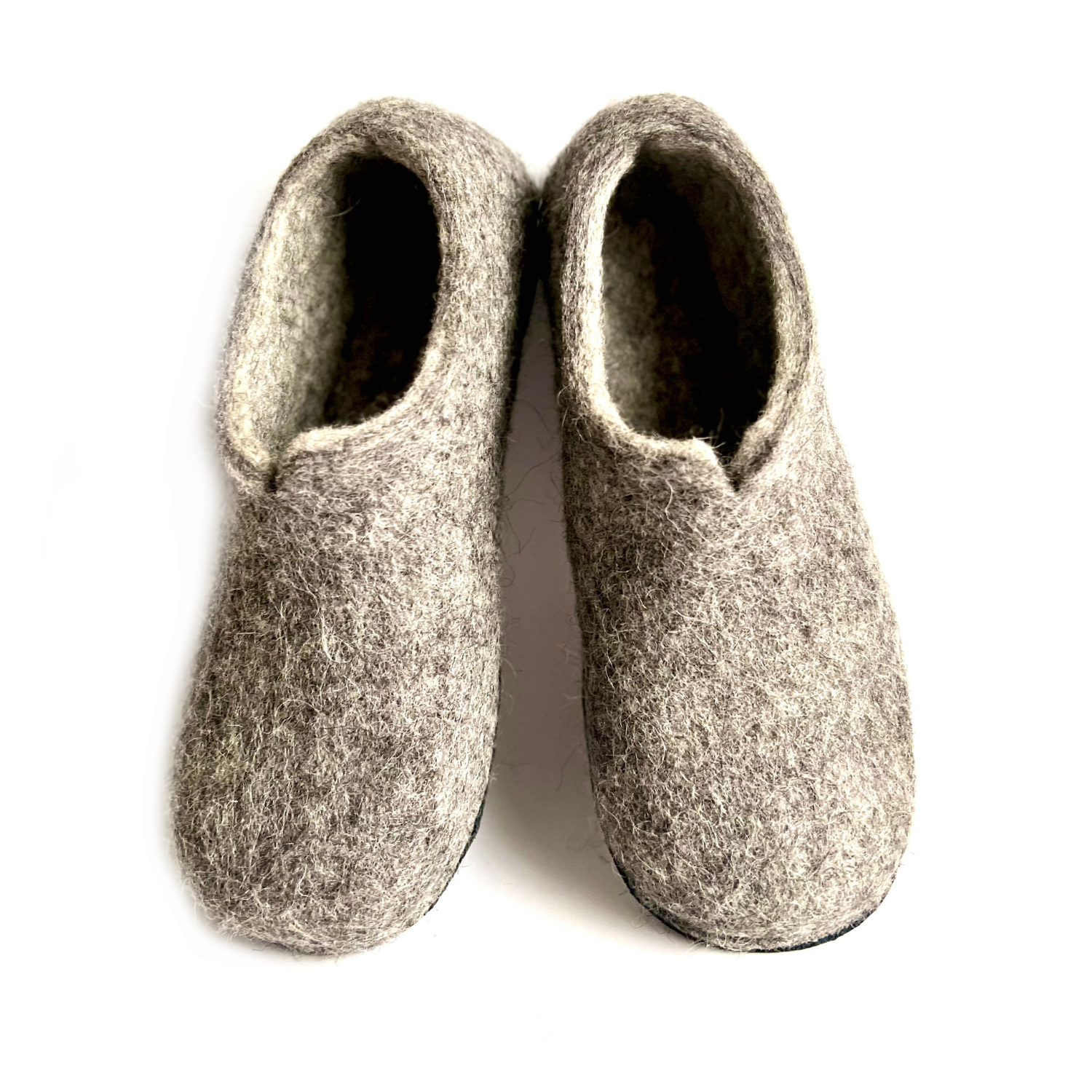 Eco Wool Slippers Minimalist Gray Shades FELTFORMA Barefoot shoes gifts .png