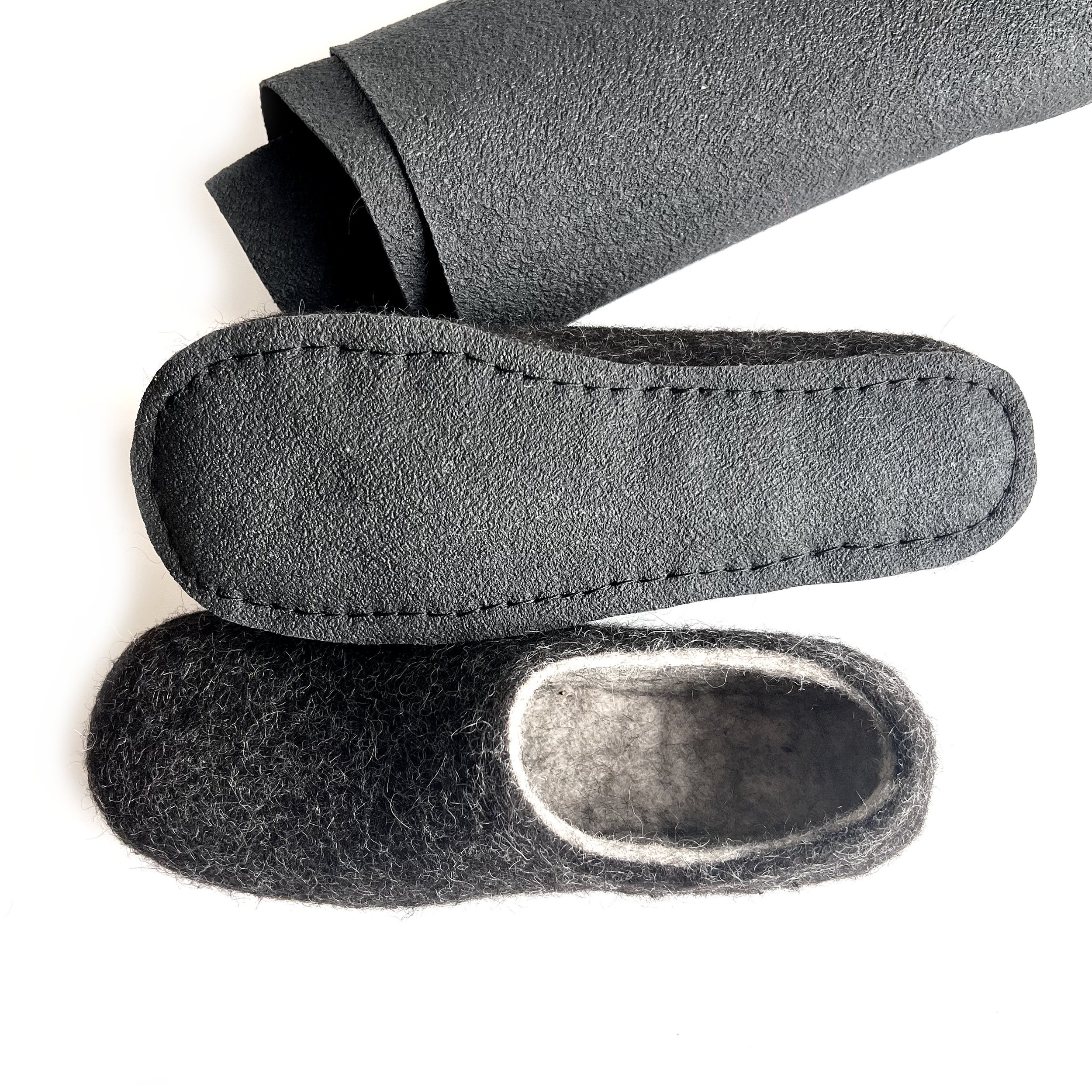 Women’s Wide Felted Wool Clogs, 100% Organic, Comfortable Footwear - FELTFORMA
