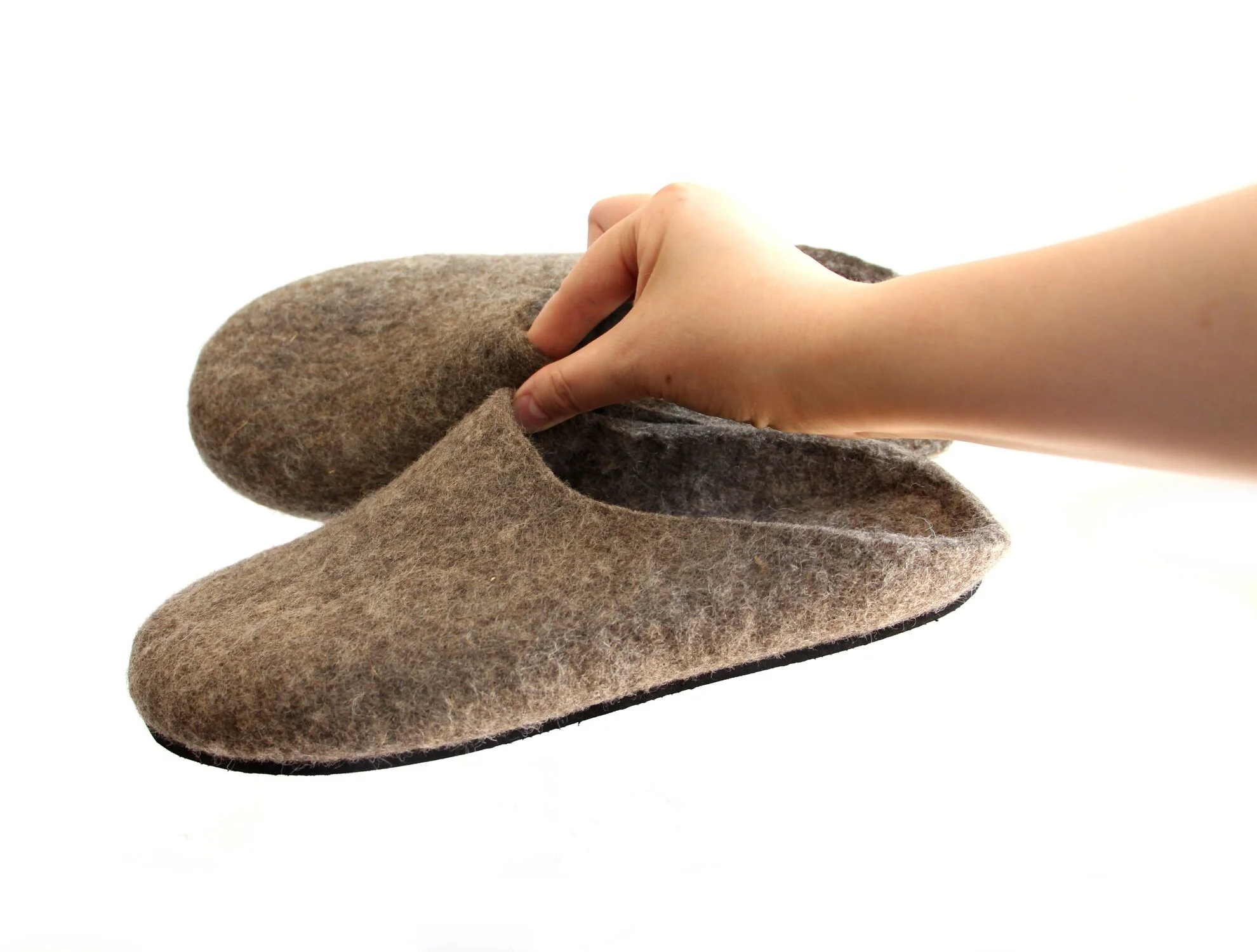 Men’s Organic Wool Slide Slippers, Indoor Outdoor Mule Clogs