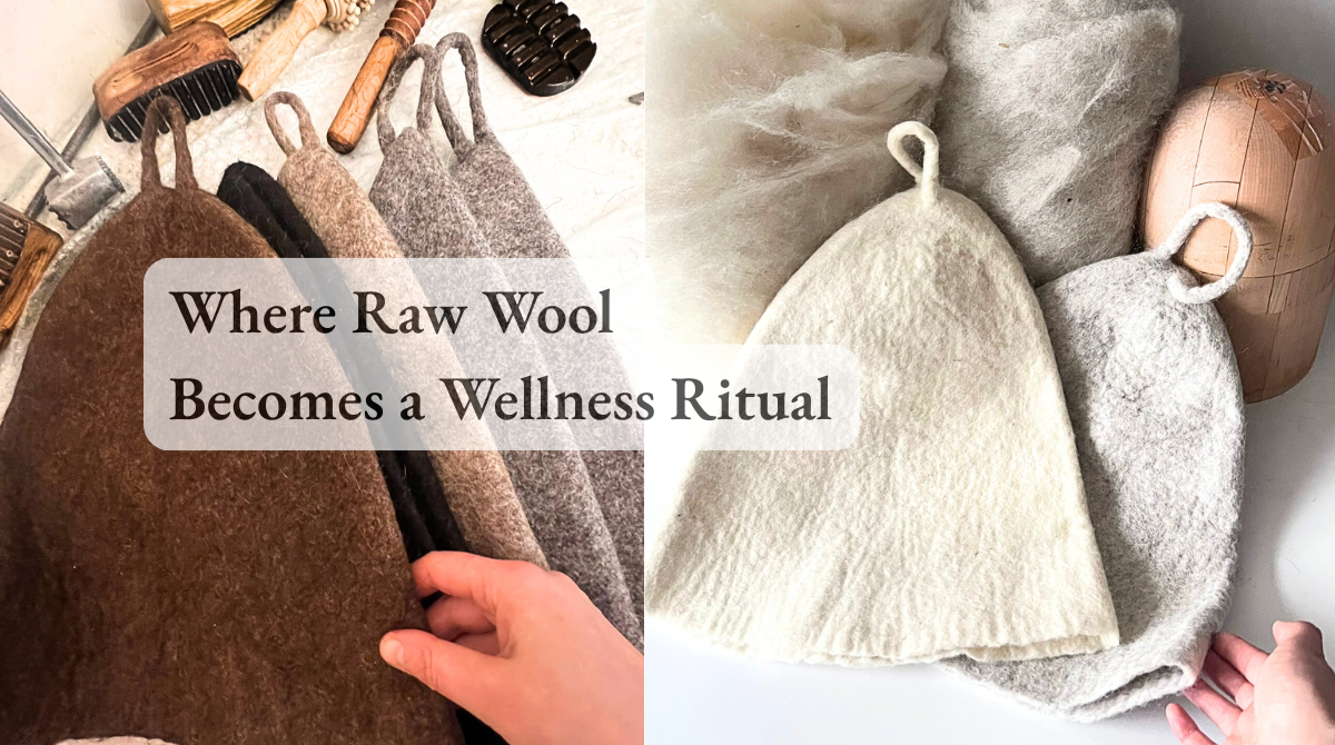 The Wellness Ritual of the Undyed Wool Sauna Hat