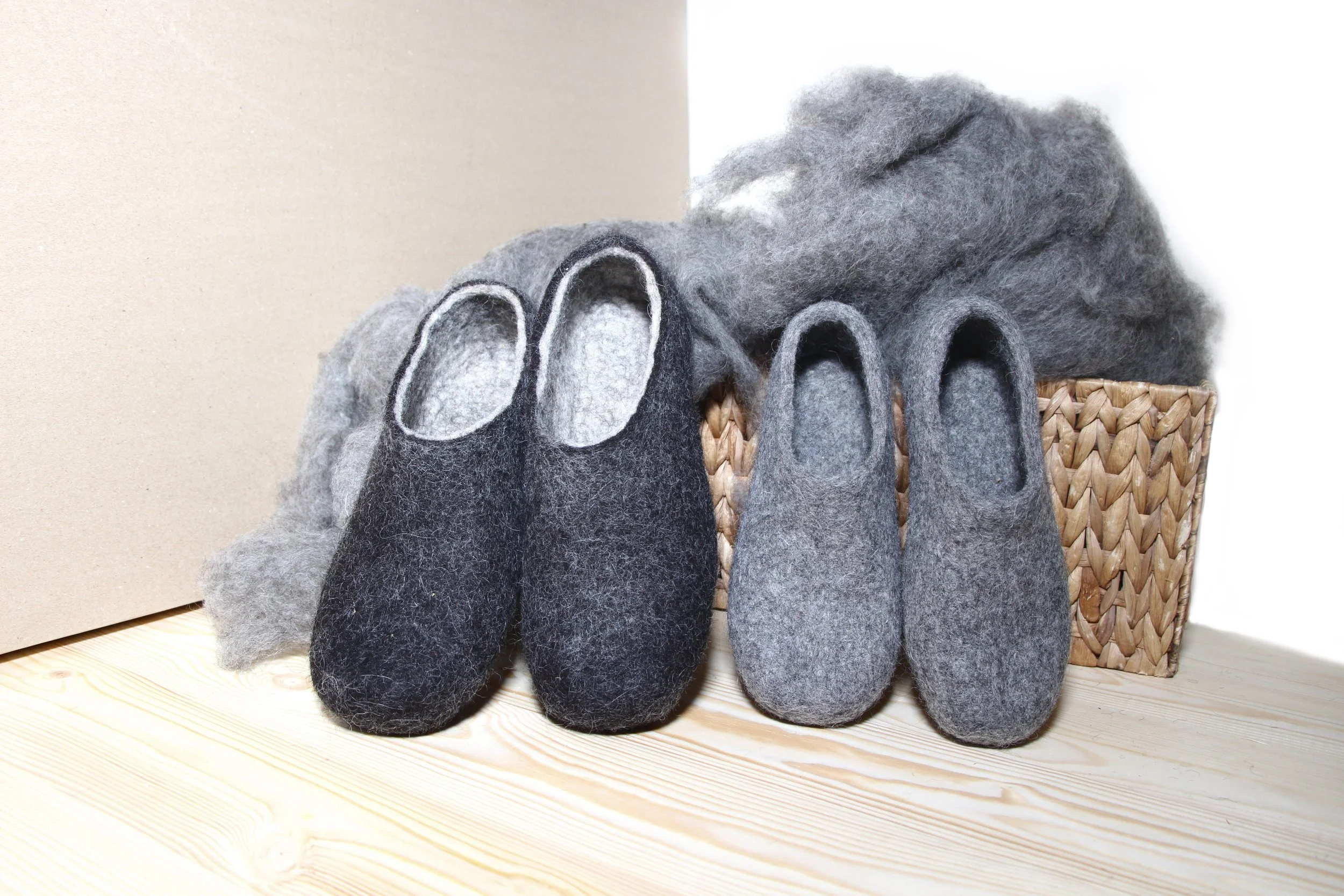 Boiled Wool Nordic Felt Slippers Scandinavian Wool Slippers Top