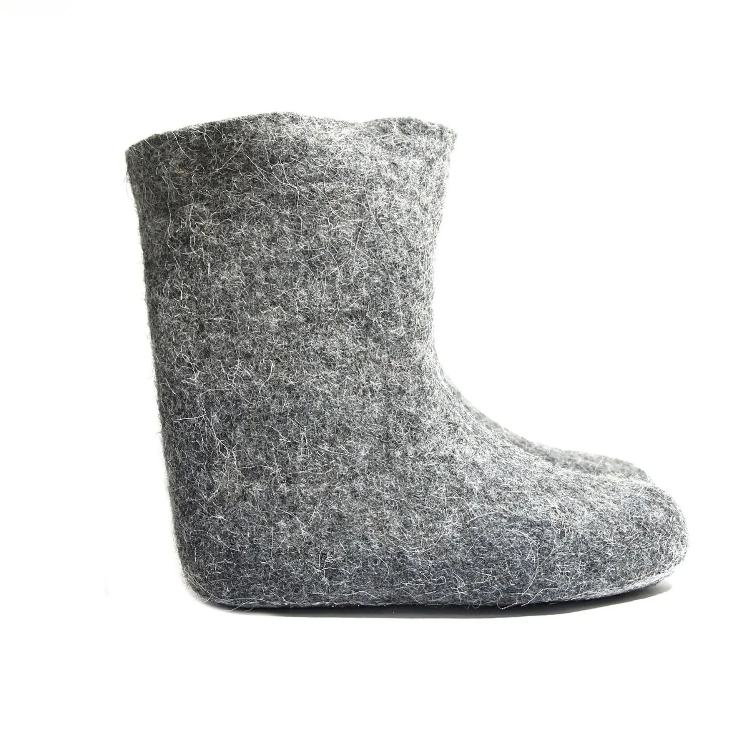 Women's Wool Ankle Boots — Undyed, Felt Sole, Indoor