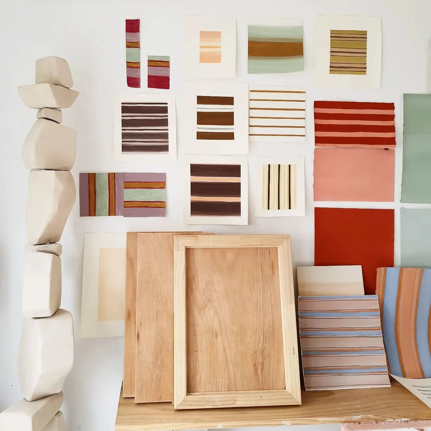 A corner of the studio. Not sure what the plan is at this stage... but I need to have everything up and on the wall.