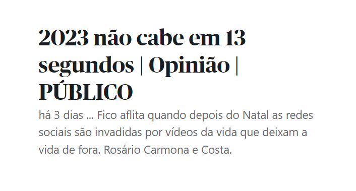 Artigo de opinião no jornal público por Rosário Carmona e costa