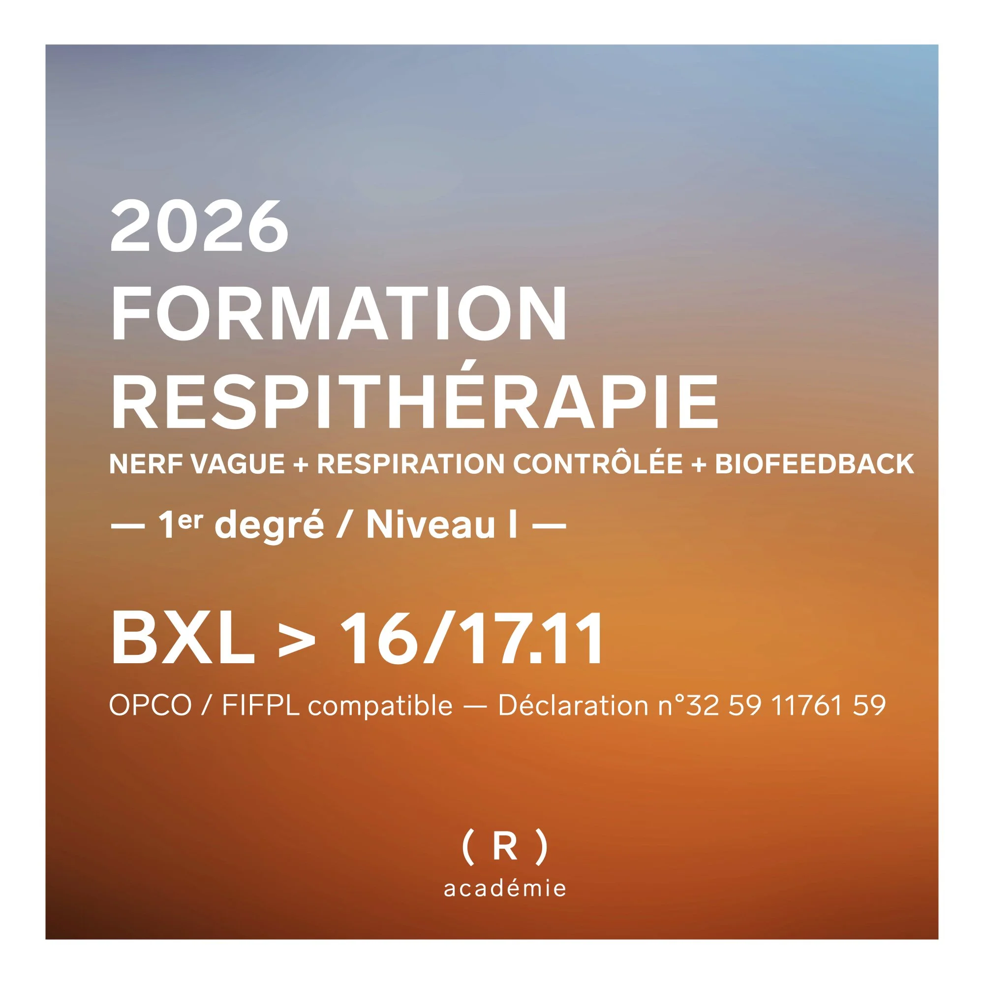 FORMATION EN RESPITHÉRAPIE DU 1er Degré / Niveau 1 — BRUXELLES