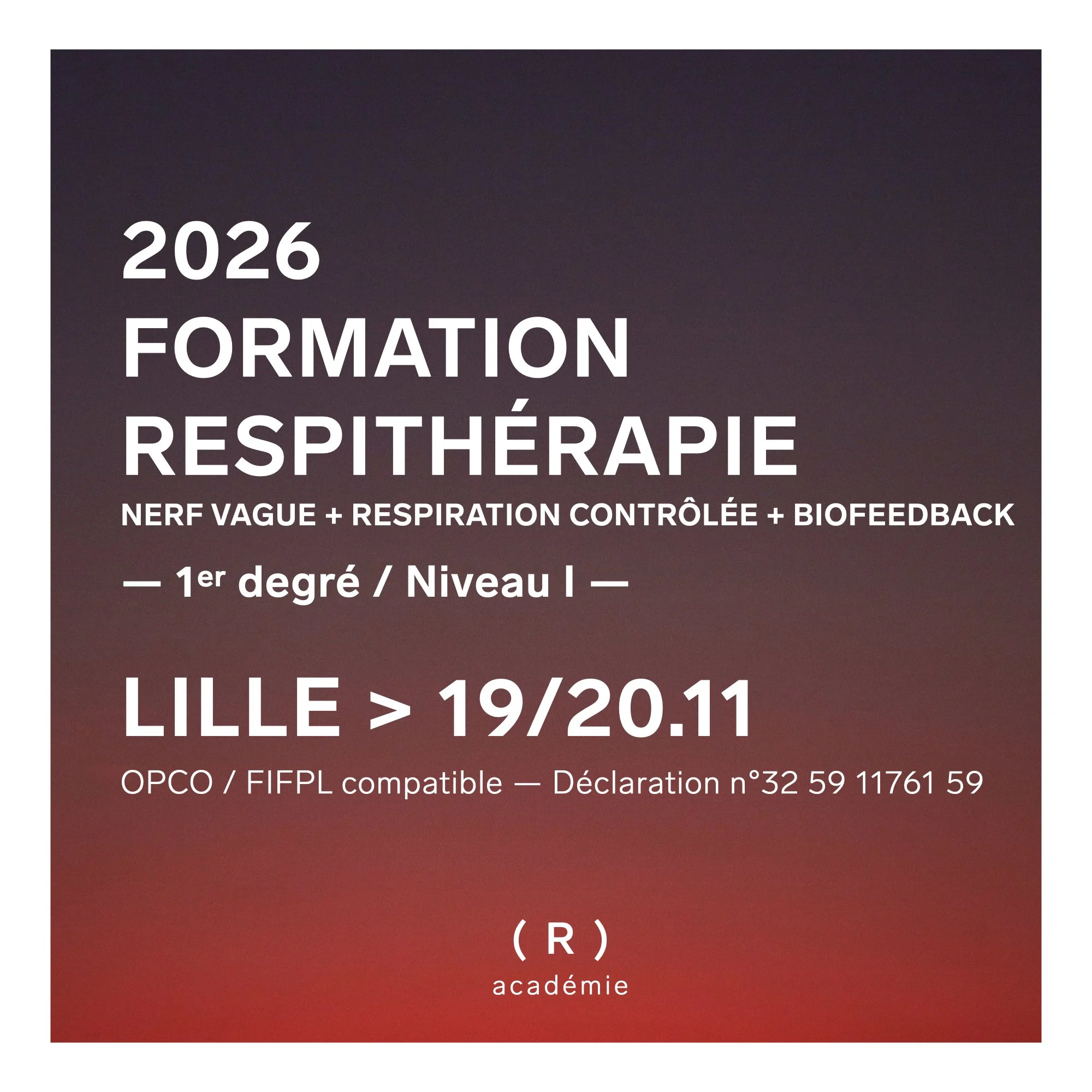 FORMATION EN RESPITHÉRAPIE DU 1er Degré / Niveau 1 — LILLE